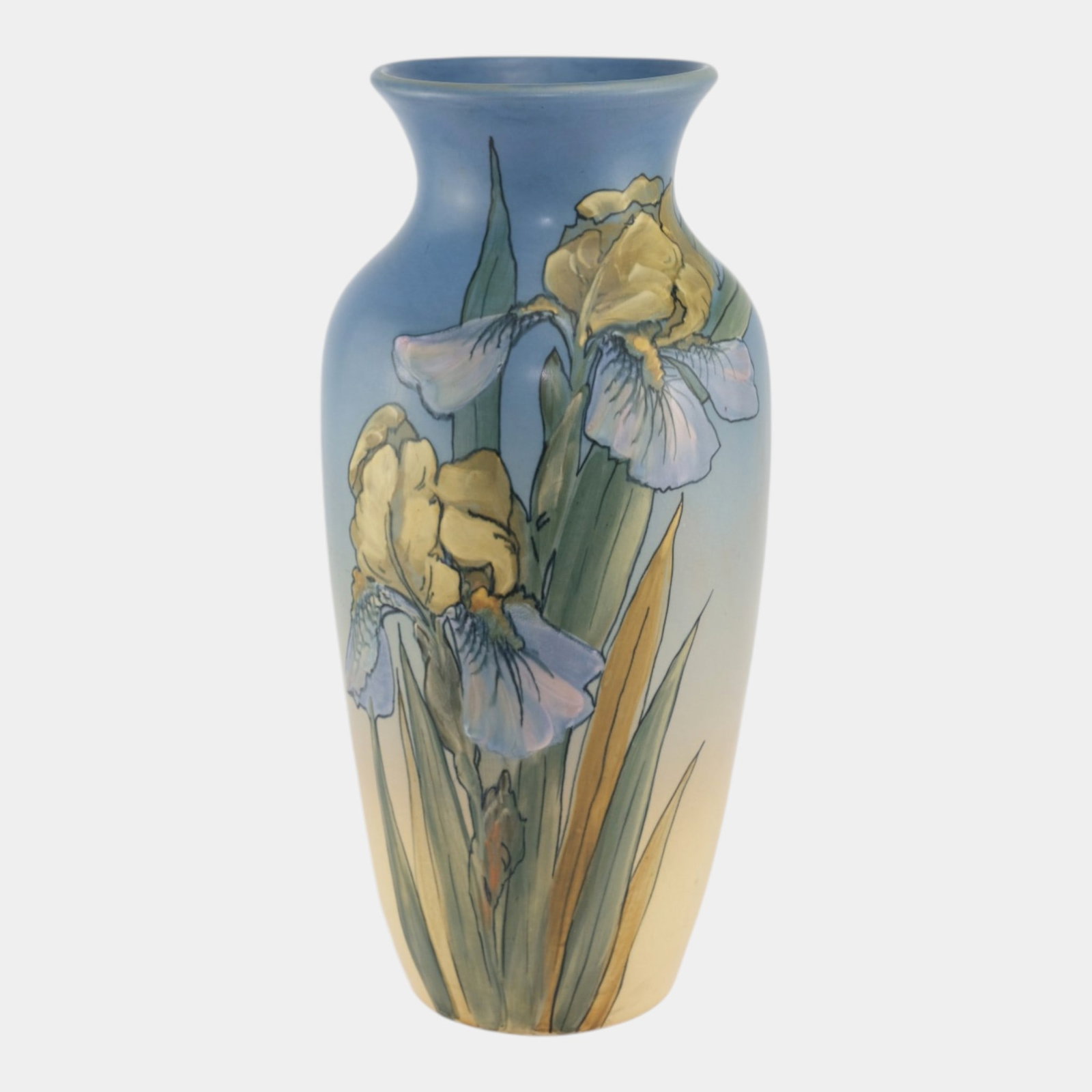 Weller Hudson 1920s Vintage Art Pottery Hand Painted Floral Floor Vase England (1 of 7)