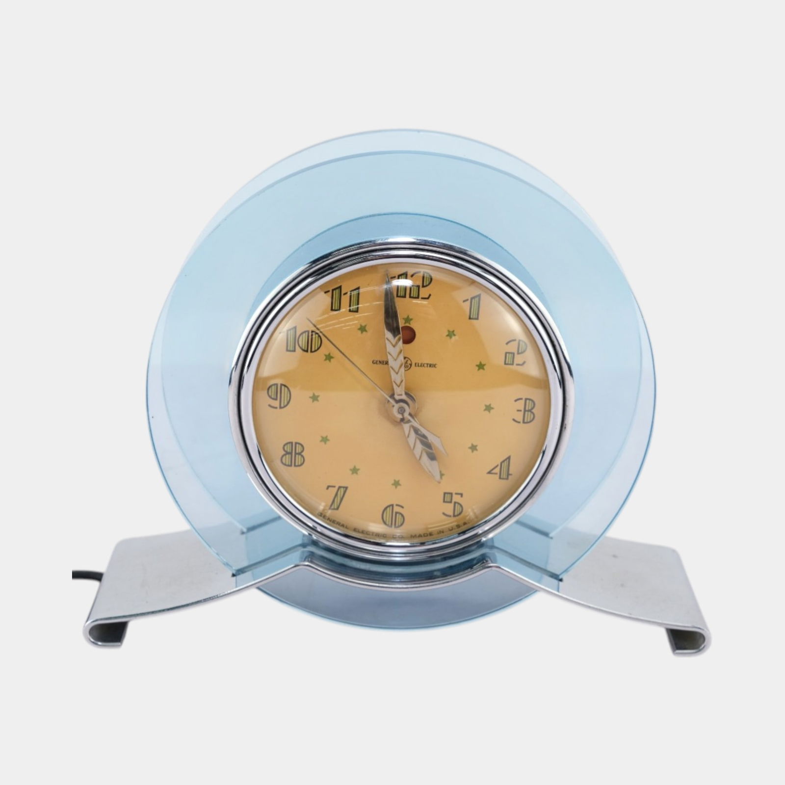 General Electric Co Model 3H160 "Blue Rapture" 1940s Art Deco Electric Mantel Clock (1 of 6)