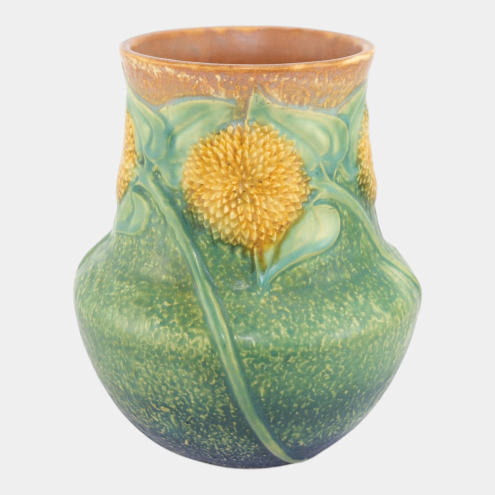 Roseville Sunflower 1930 Vintage Art And Crafts Pottery Ceramic Vase 490-8 (1 of 7)