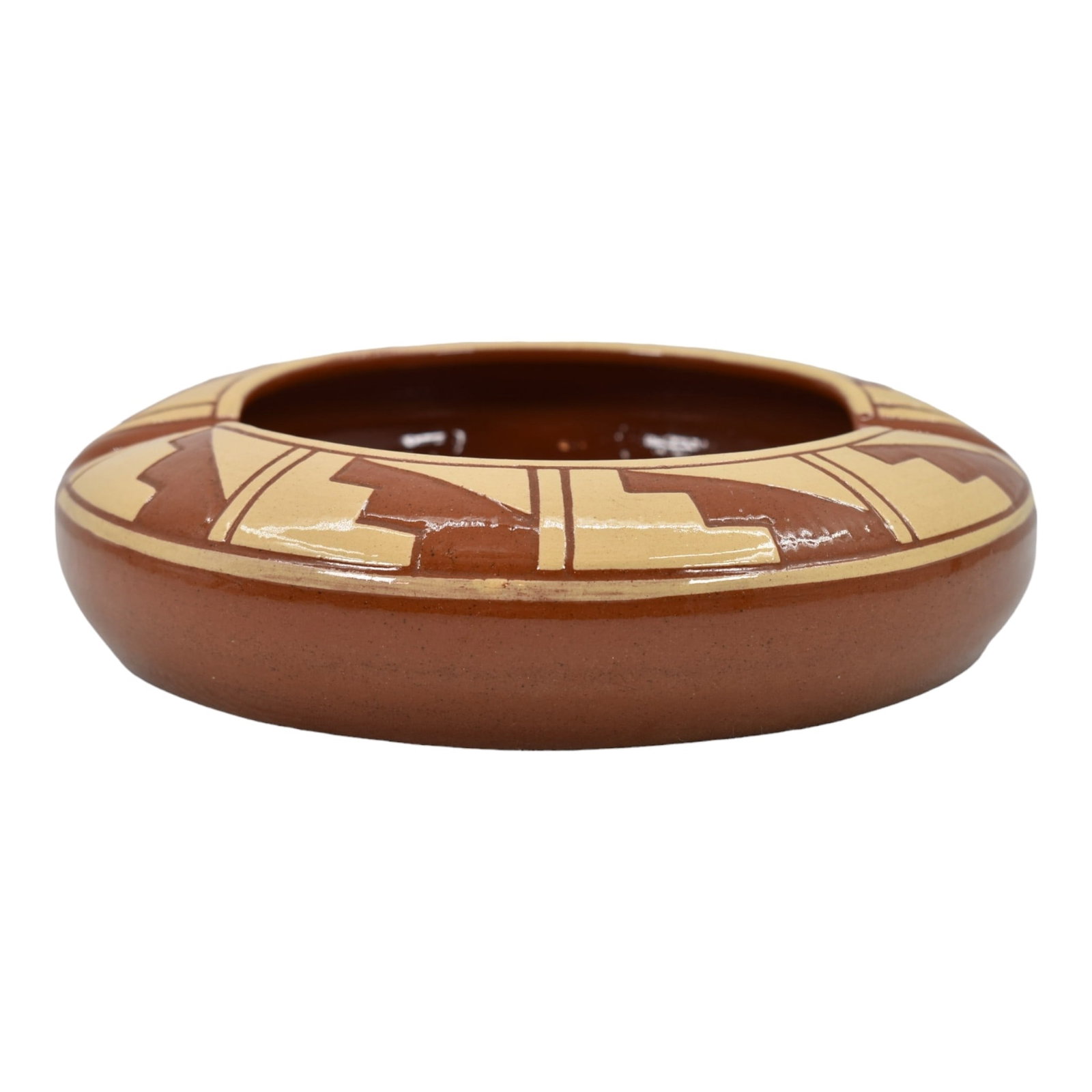 Pine Ridge Sioux Dakota Art Pottery Hand Made Geometric Design Ashtray Cottier (1 of 7)