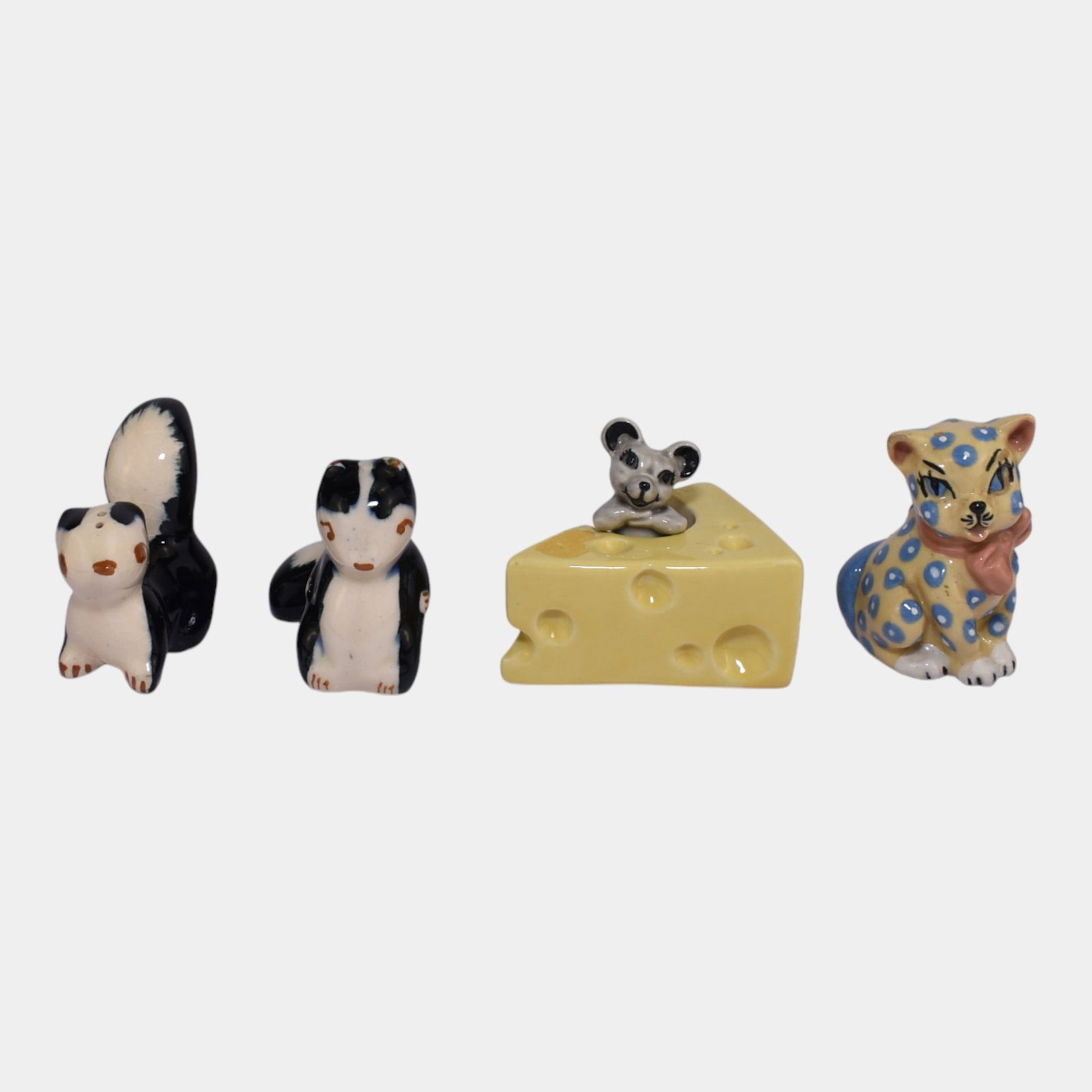 Ceramic Arts Studio Madison Wisconsin Skunk & Cat Figurines And Mouse With Cheese Salt & Pepper: Professional, fast, and affordable in house shipping available for all items. Ceramic Arts Studio Madison Wisconsin Skunk & Cat Figurines And Mouse With Cheese Salt & Pepper Excellent condition. Age