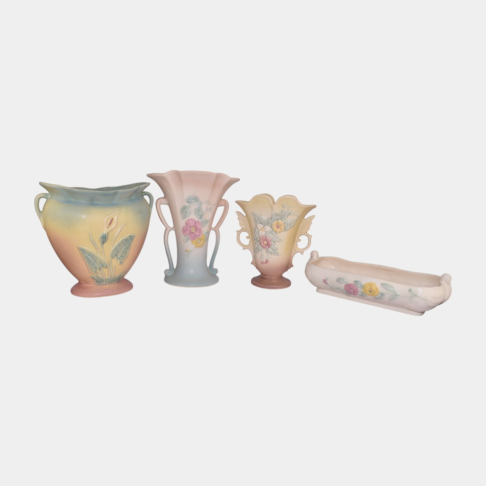 Hull Calla Lily, Dogwood, Wildflower Assorted Pottery Vases And Console Bowl (1 of 3)
