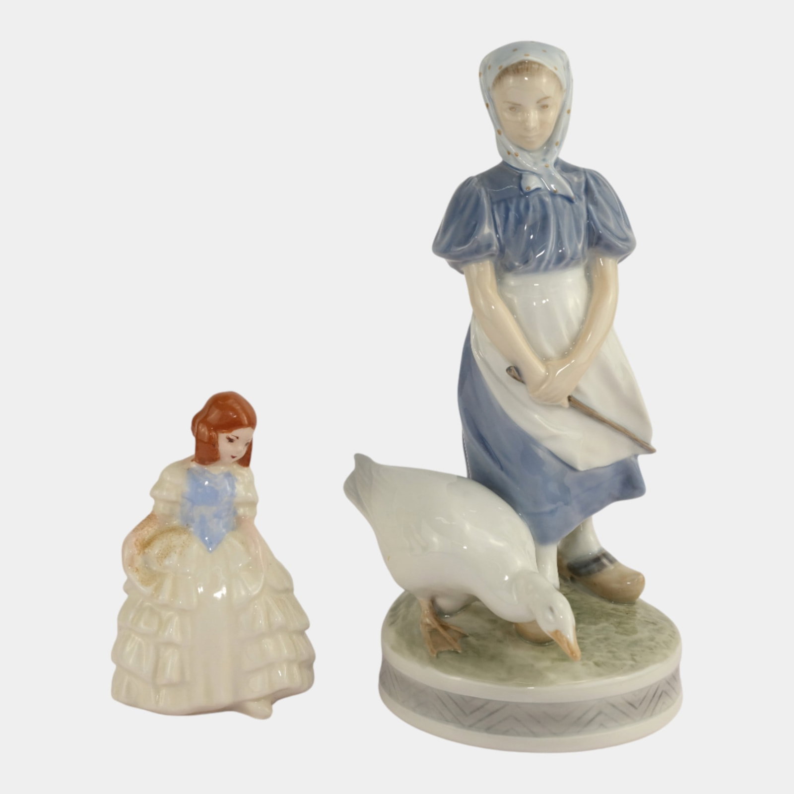Royal Copenhagen Maid With Goose Figurine and Other Dancing Girl Figurine (1 of 3)