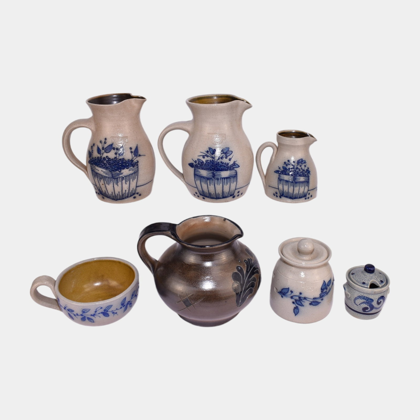 Otto Blum German & Salmon Falls Salt Glazed Stoneware Decorated Bowl Pitchers & Jars (1 of 3)