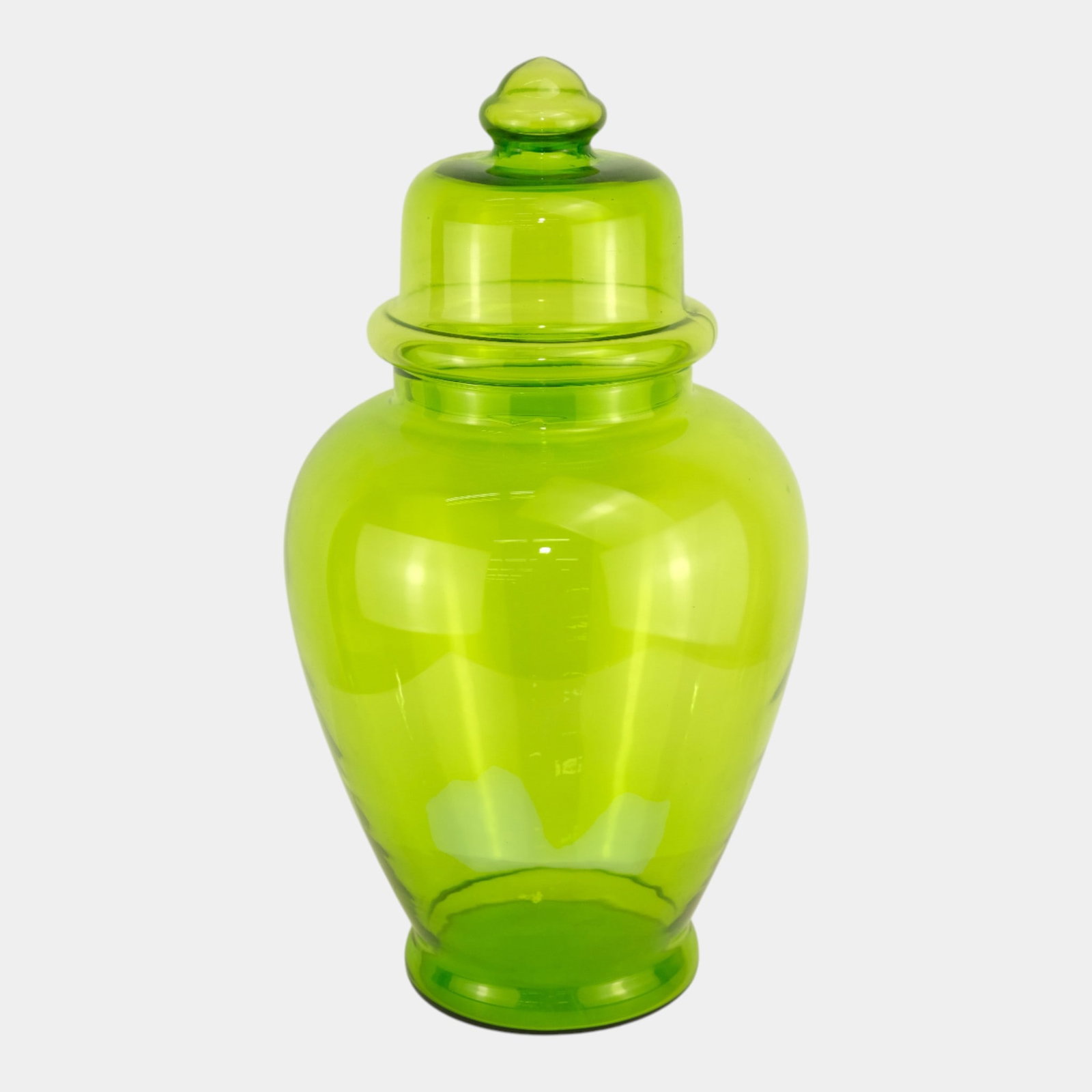Vintage Green Glass Large Apothecary Jar With Lid (1 of 4)