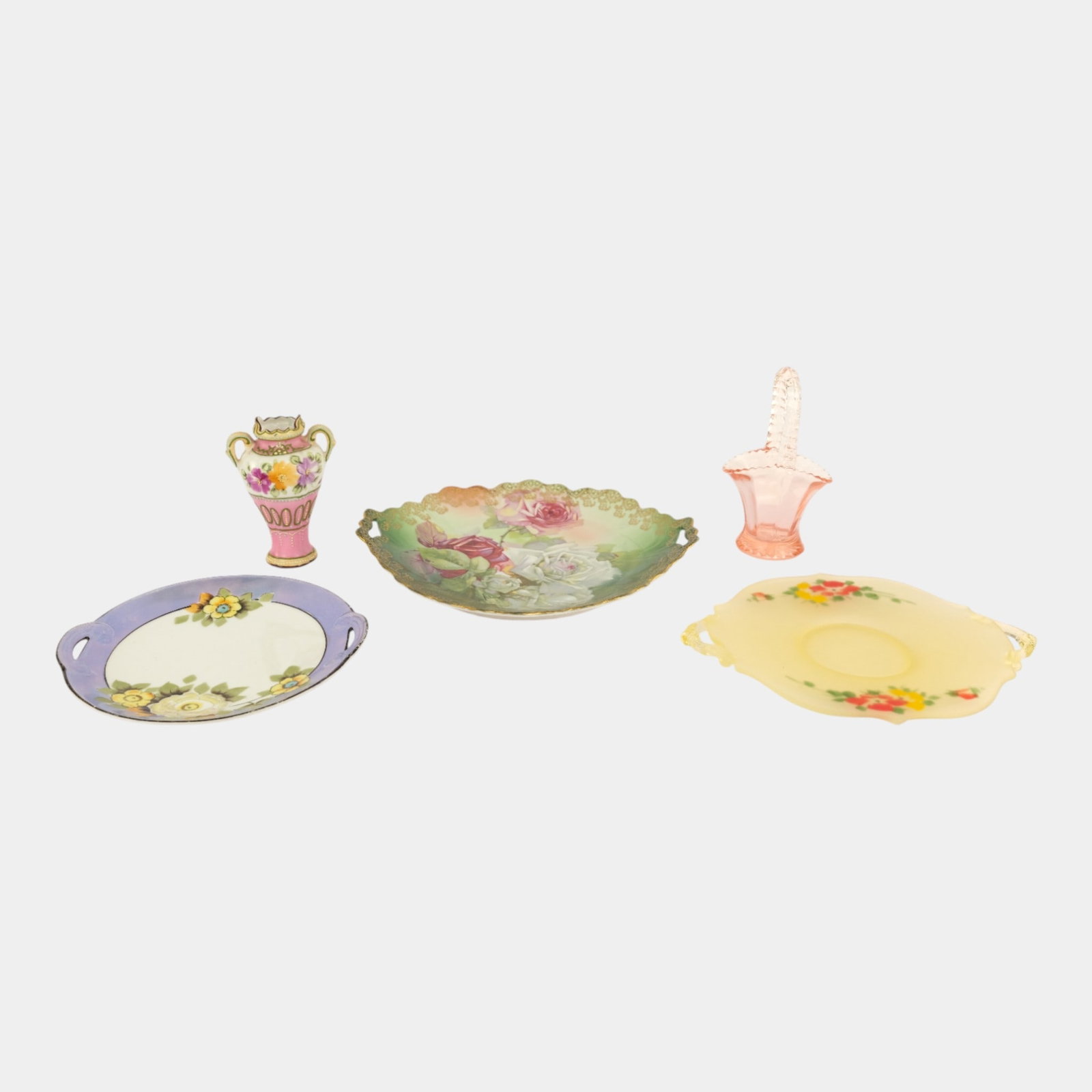 Vintage Assorted Porcelain And Glass Handled Trays and Vases (1 of 3)