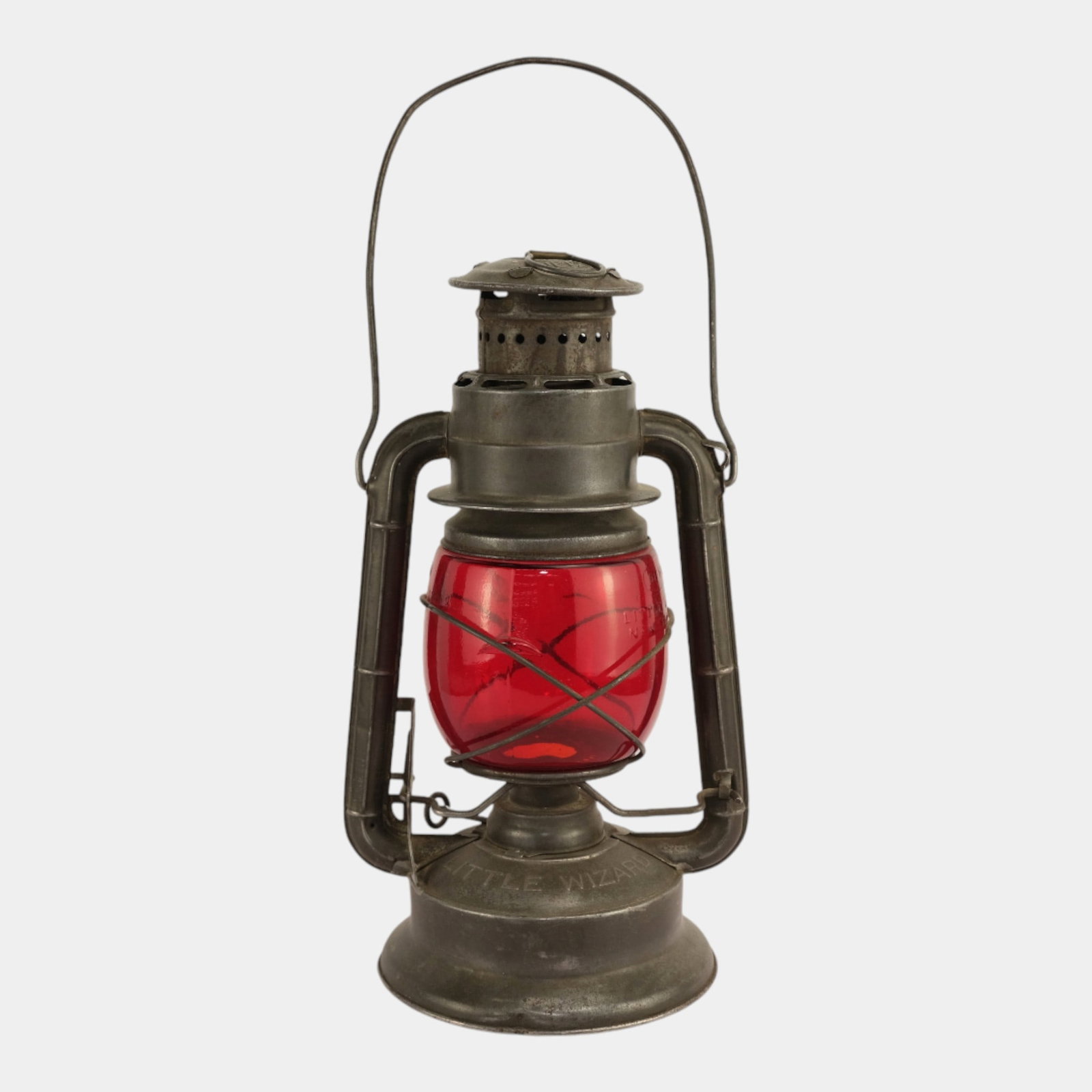 Dietz Little Wizard Kerosene Lantern Oil Vintage Red Glass Globe Lantern (1 of 3)
