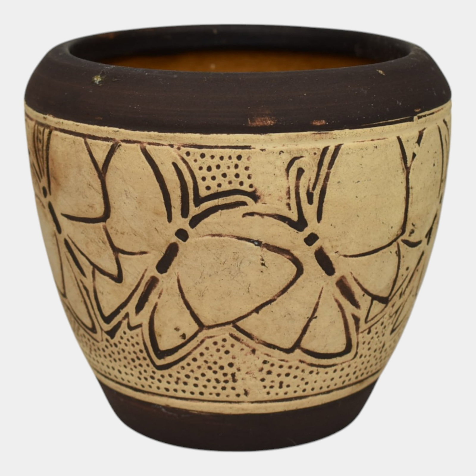 Weller Claywood 1910 Vintage Art Pottery Brown Butterfly Ceramic Vase (1 of 6)