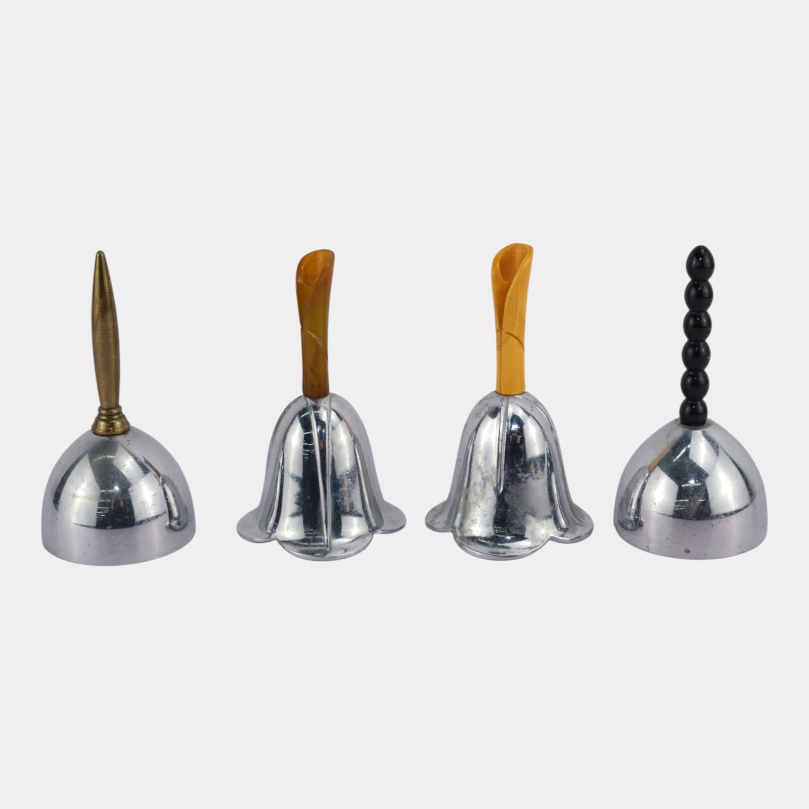 Chase 1930s Art Deco Chrome Dinner Bells With Bakelite With Two Other Dinner Bells (1 of 6)