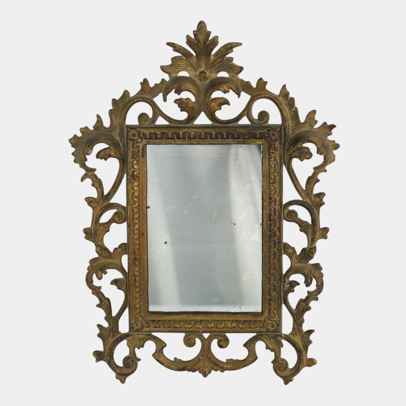 Late 19th Century Victorian Rococo Revival Gilt Metal Ornate Framed Mirror (1 of 7)