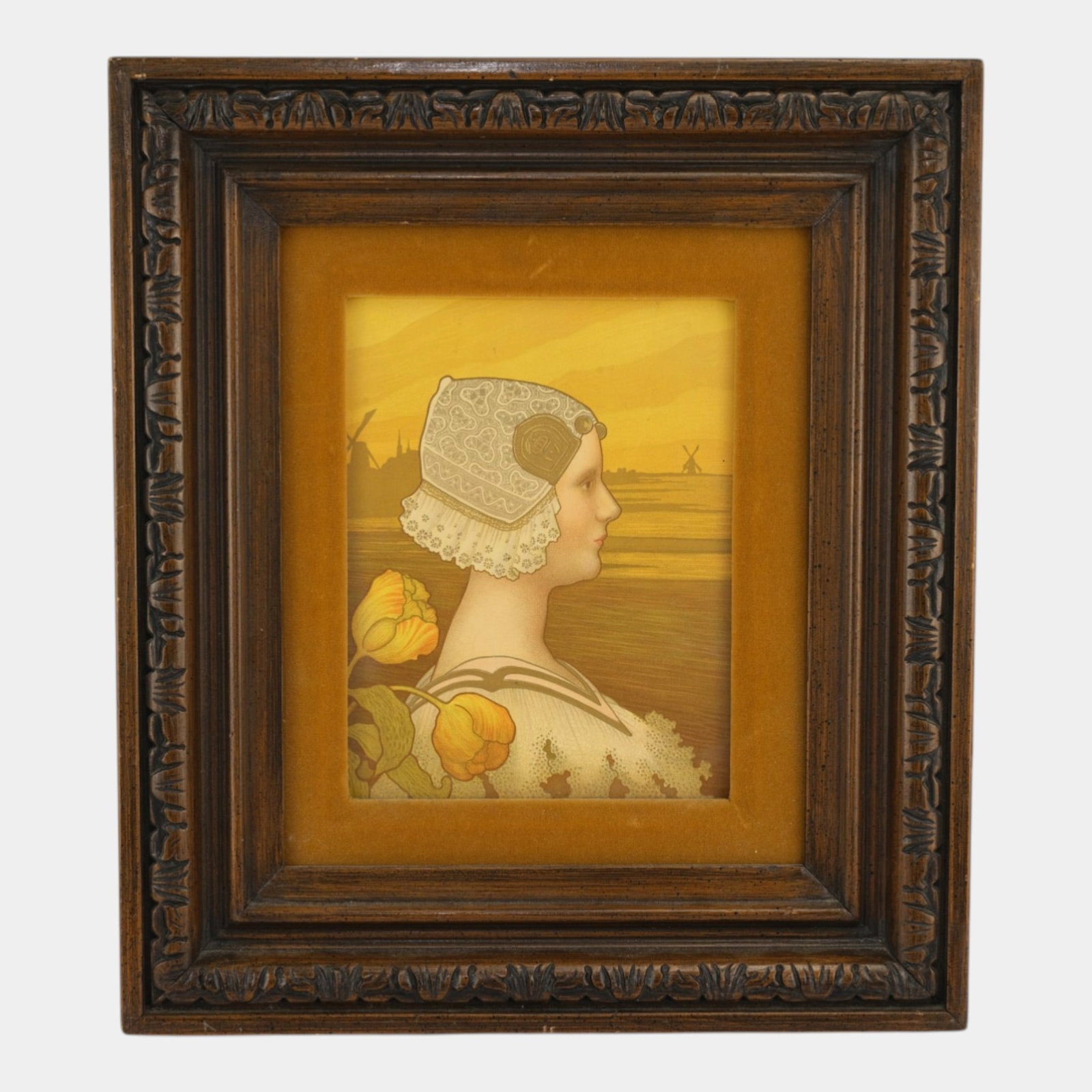 Paul Berthon (French, 1872-1909) Art Nouveau Queen Wilhelmina Framed Lithograph Print (1 of 3)