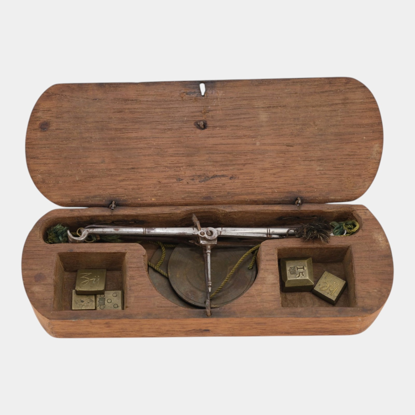 Late 19th Century Brass & Steel Apothecary Travel Scale With Weights And Wooden Case (1 of 4)