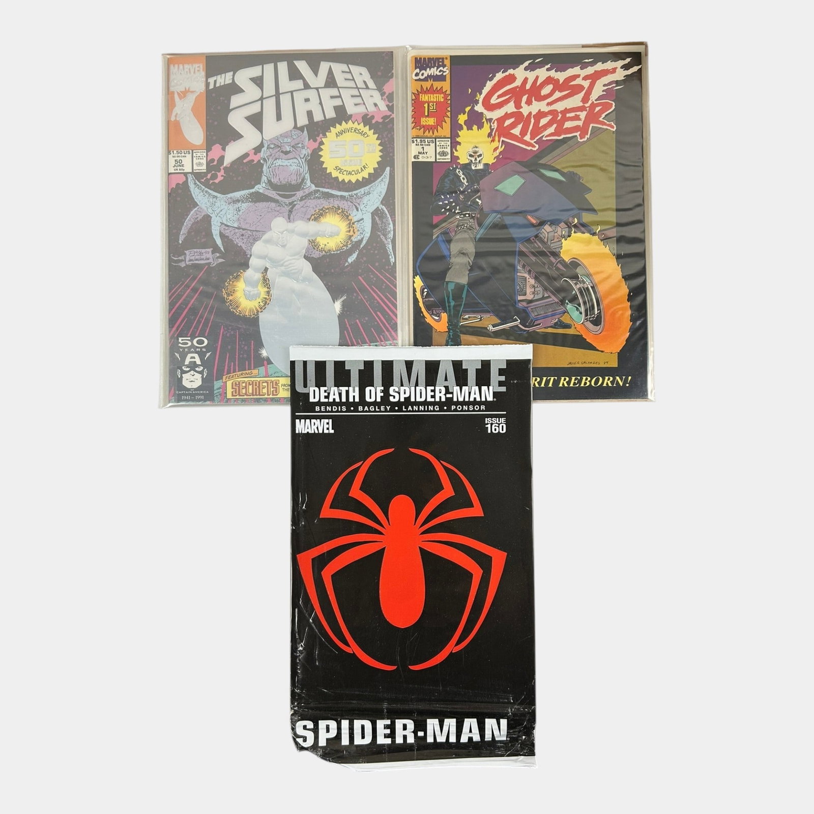 Silver Surfer #50, Ghost Rider #1, & Ultimate Spider-Man #160 High Grade Key Comic Book Issues (1 of 1)