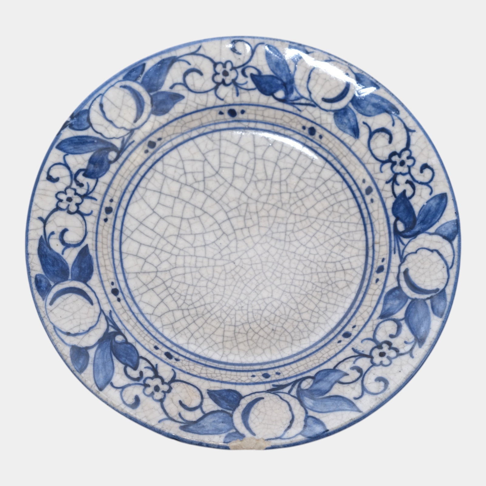Dedham Pottery 1896-1928 Arts And Crafts Pottery Blue Horse Chestnut Plate (1 of 7)