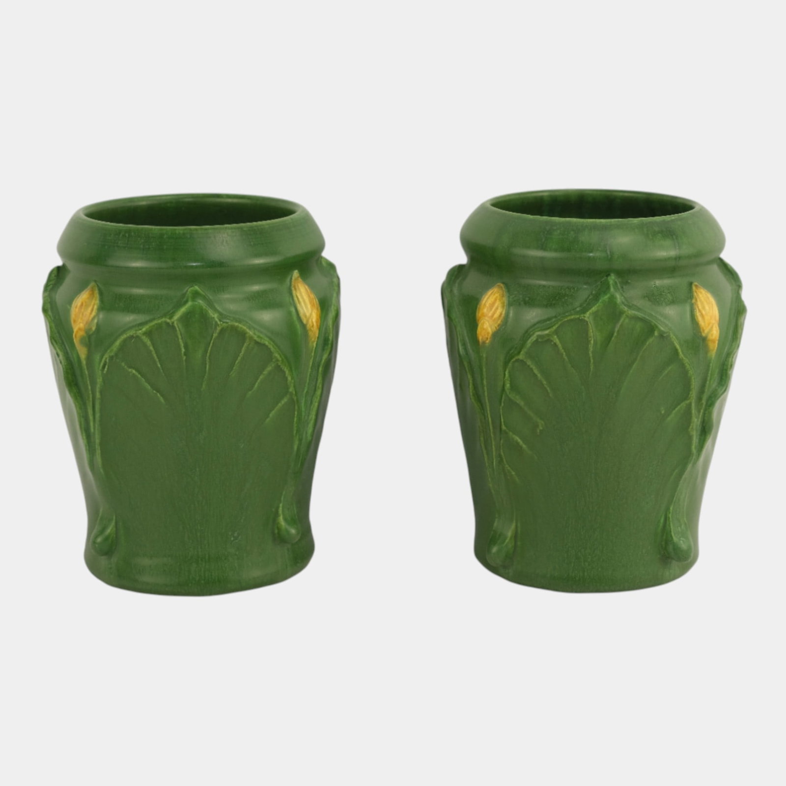 Ephraim Faience 2021 Pot Of The Week Matte Green Apple Leaf Redux GV Vases (1 of 3)