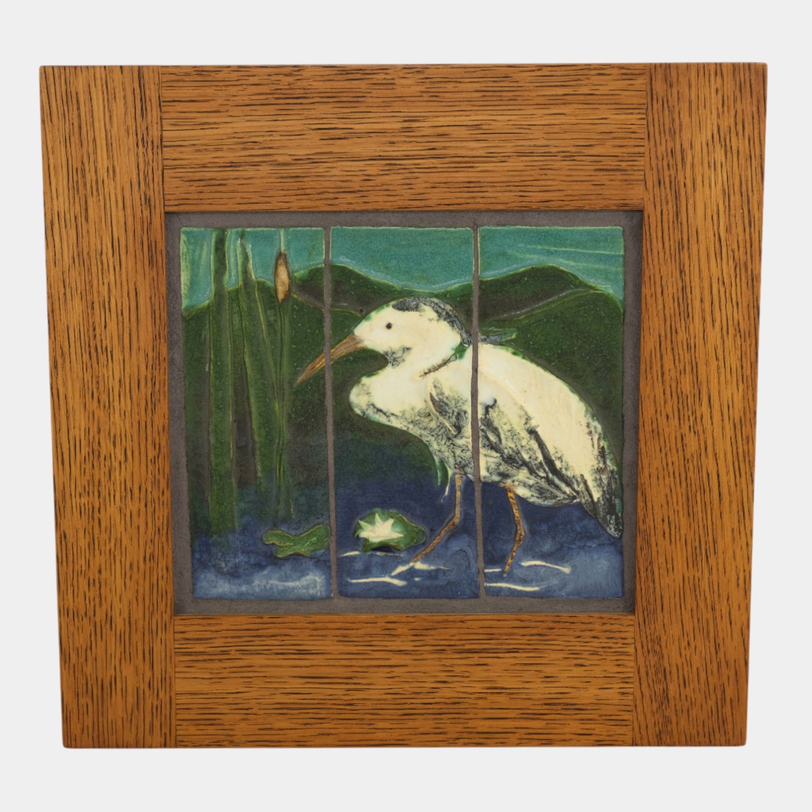Ephraim Faience 1998 Triptych Framed Scenic Heron Tile One Of A Kind: Professional, fast, and affordable in house shipping available for all items. Ephraim Faience 1998 Triptych Framed Scenic Heron Tile One Of A Kind Ephraim Faience three-tile panel depicting an elegant