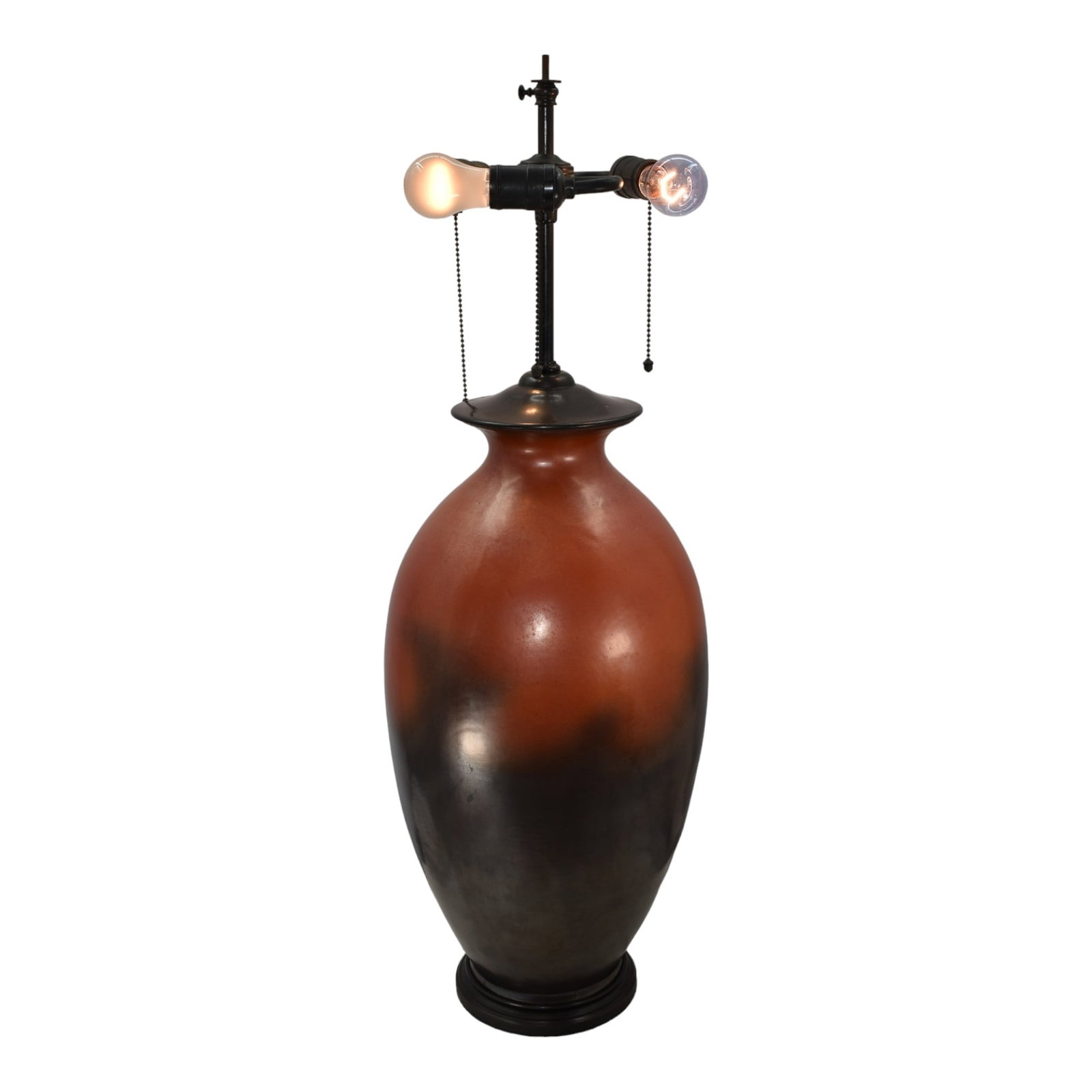 Roseville Pauleo Orange 1914 Vintage Pottery Monumental Ceramic Lamp Vase (1 of 7)