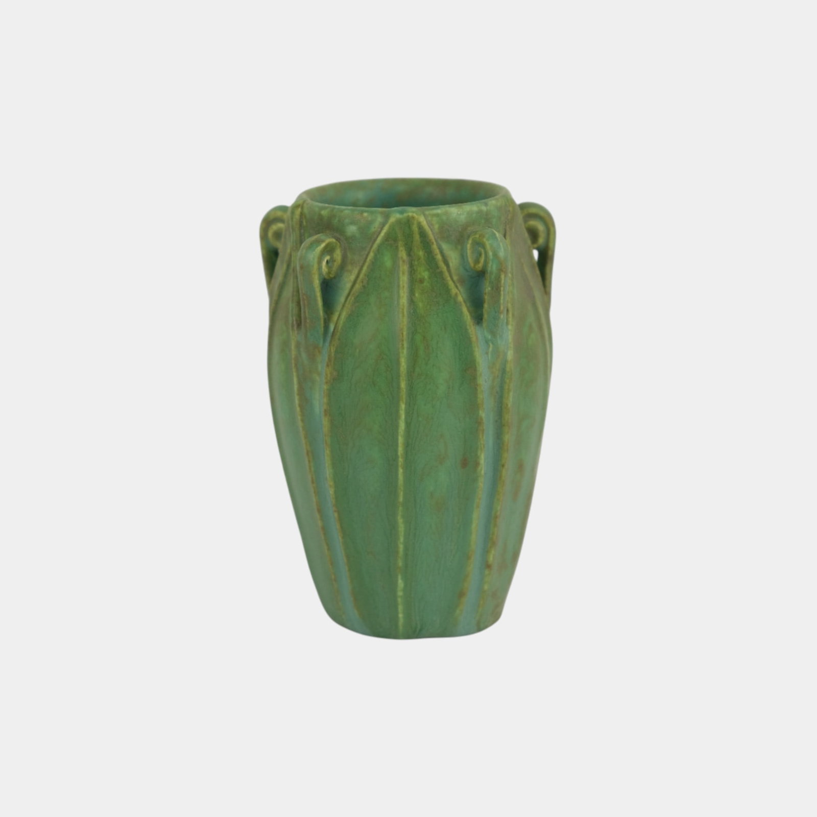 Ephraim Faience 2021 Miniature Matte Green Boston Fern Art Pottery Vase (1 of 3)