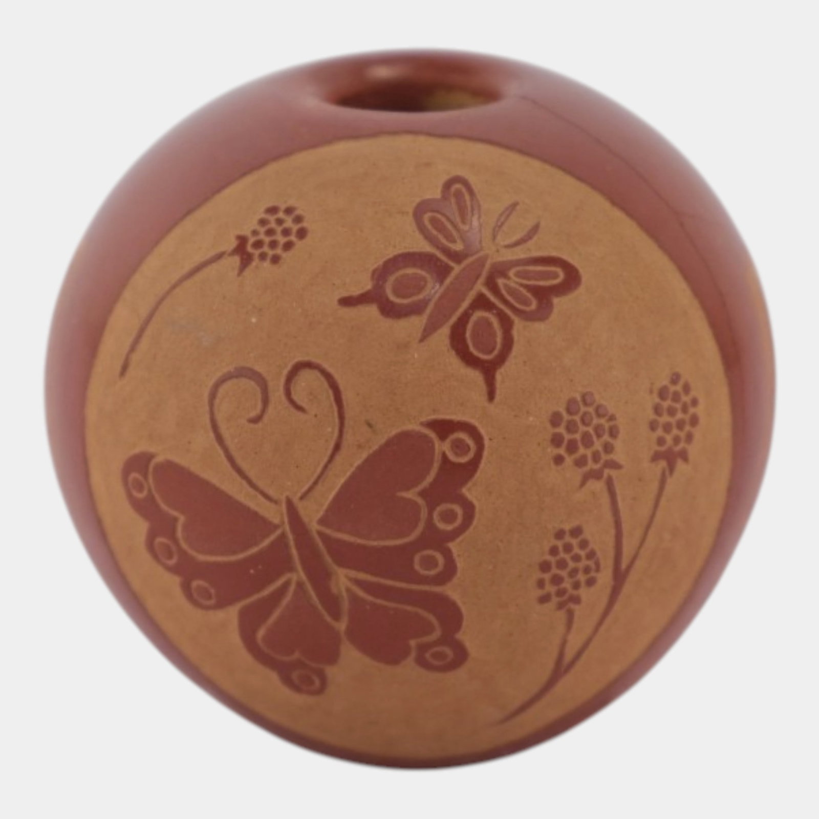 Rosemary Apple Blossom Lonewolf 1974 Art Pottery Sgraffito Miniature Butterfly Vase: Professional, fast, and affordable in house shipping available for all items. Rosemary Apple Blossom Lonewolf 1974 Art Pottery Sgraffito Miniature Butterfly Vase Delicately incised and beautifully bal