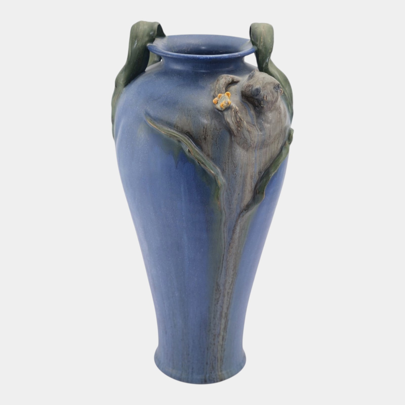 Ephraim Faience Art Pottery 2006 Sea Otter Show Piece Blue Ceramic Vase E50 (1 of 6)