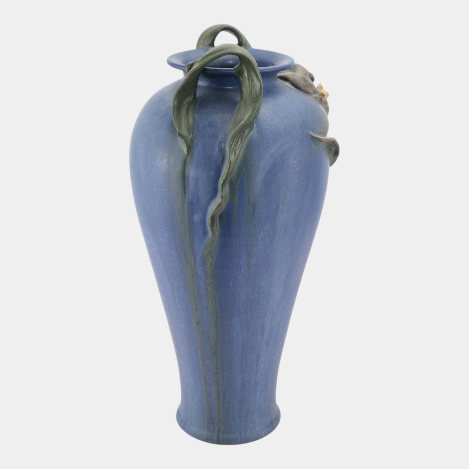 Ephraim Faience Art Pottery 2006 Sea Otter Show Piece Blue Ceramic Vase E50 - 4