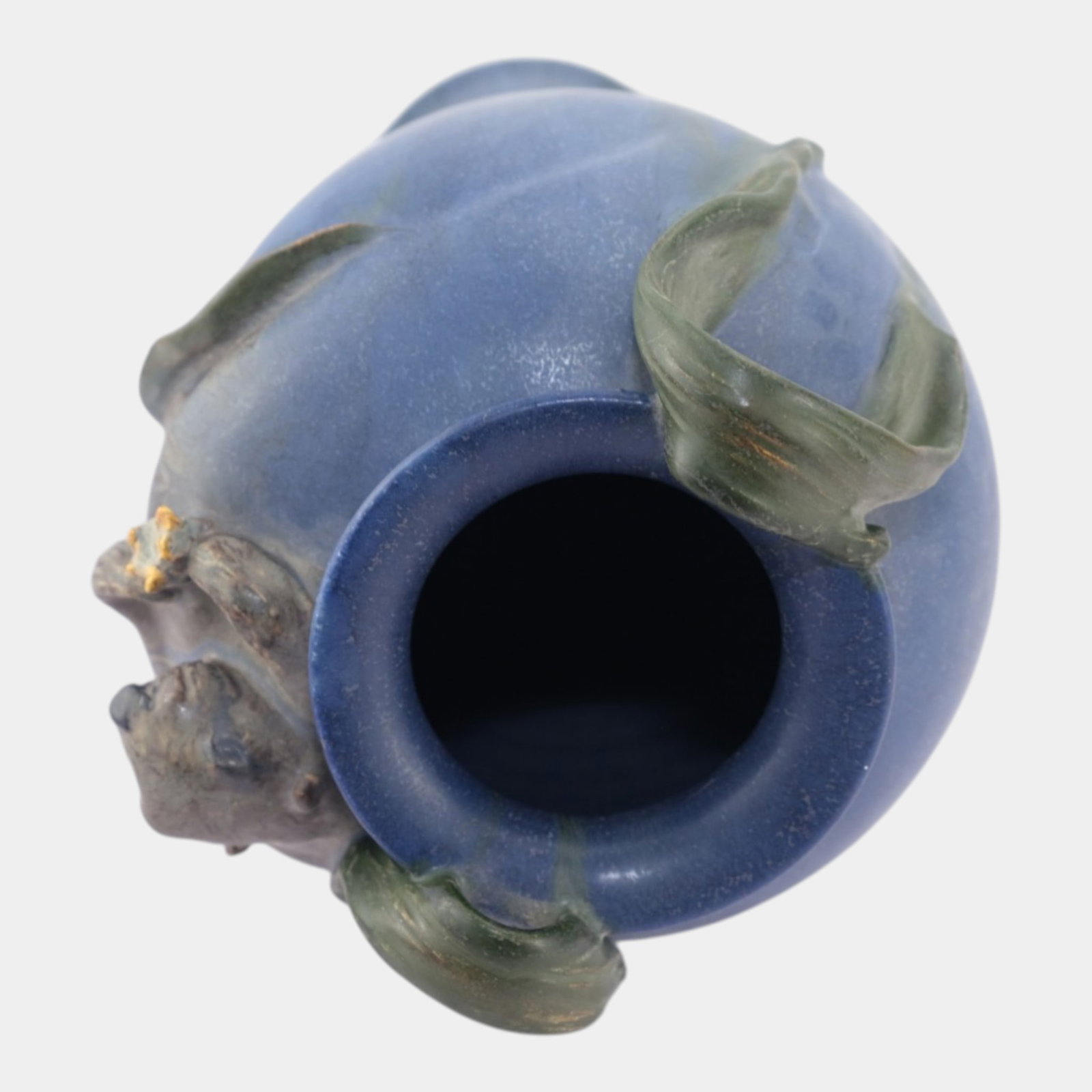 Ephraim Faience Art Pottery 2006 Sea Otter Show Piece Blue Ceramic Vase E50 - 5