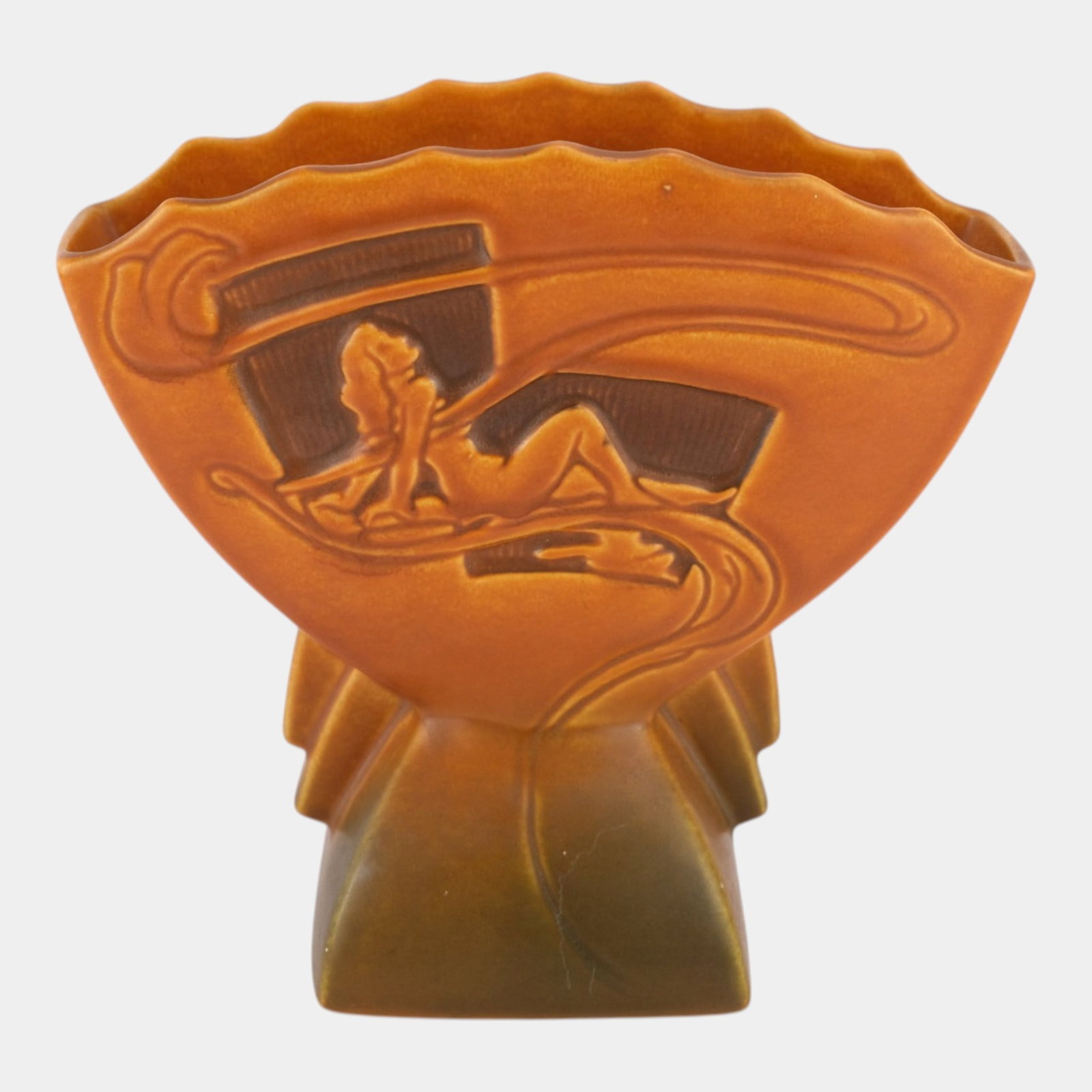 Roseville Silhouette 1950 Mid Century Modern Pottery Brown Nude Vase 783-7 (1 of 6)