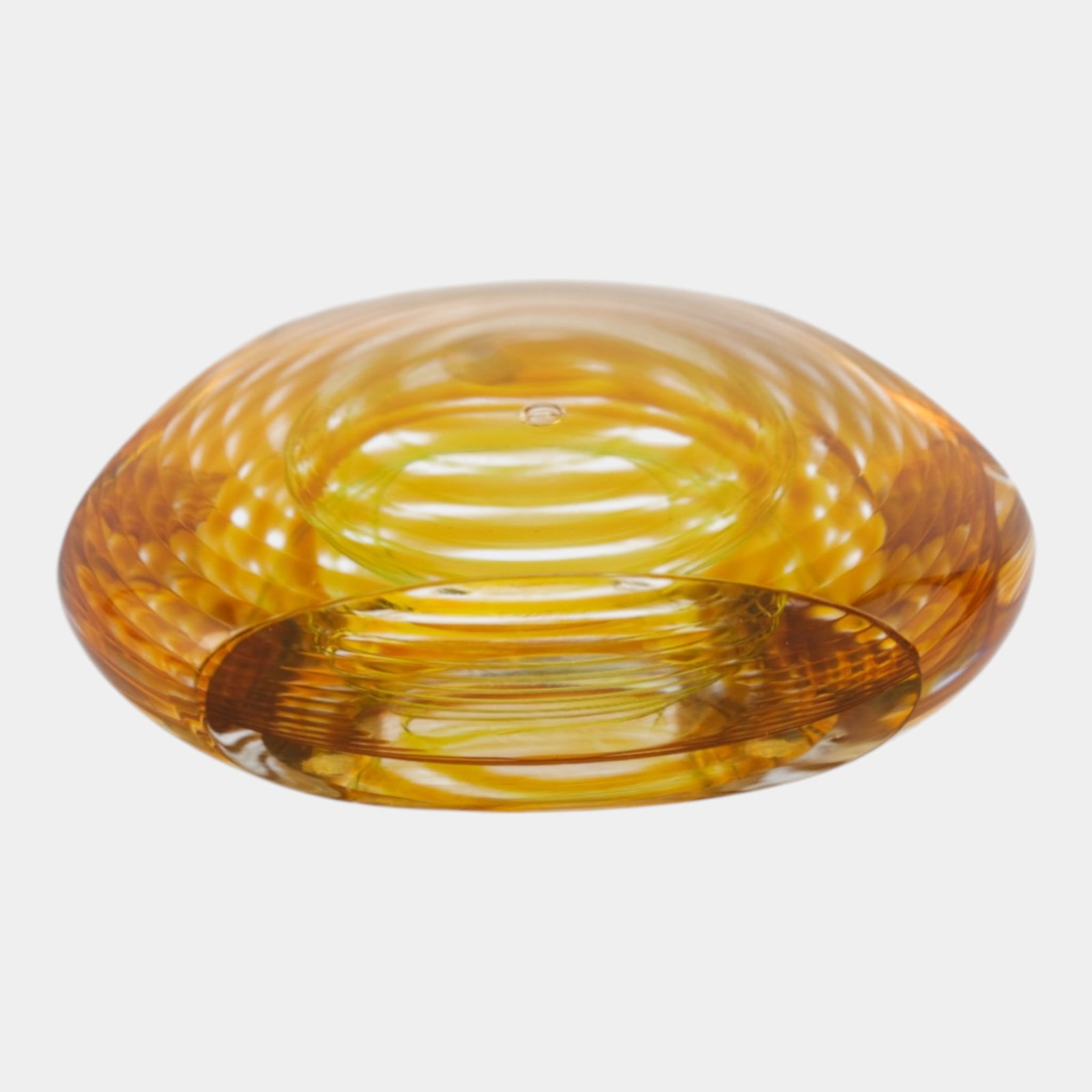 Kit Karbler 2012 Handblown Prismatic Orange Yellow Studio Art Glass Paperweight (1 of 8)