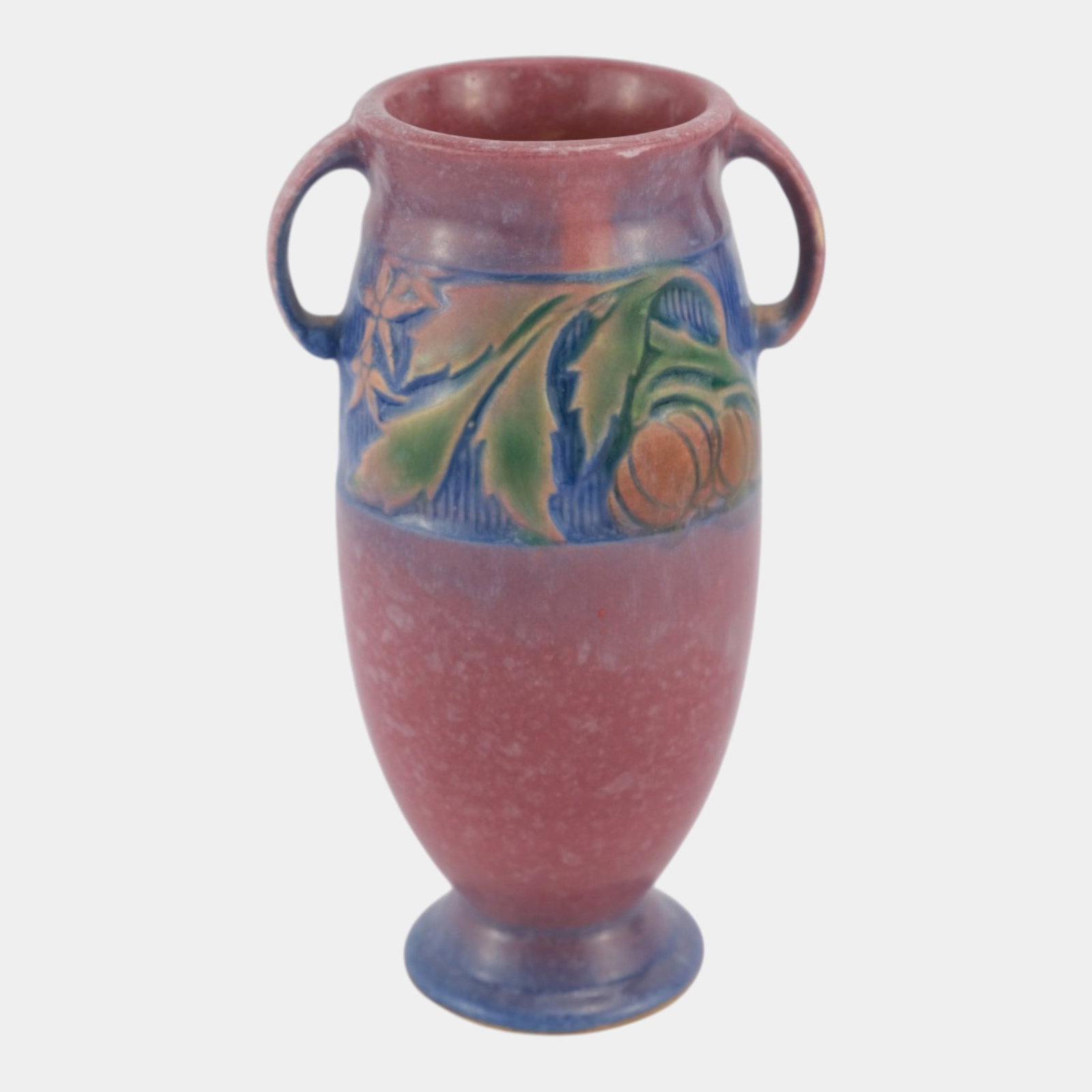 Roseville Baneda Pink 1932 Vintage Art Deco Pottery Ceramic Handled Vase 588-6 (1 of 6)