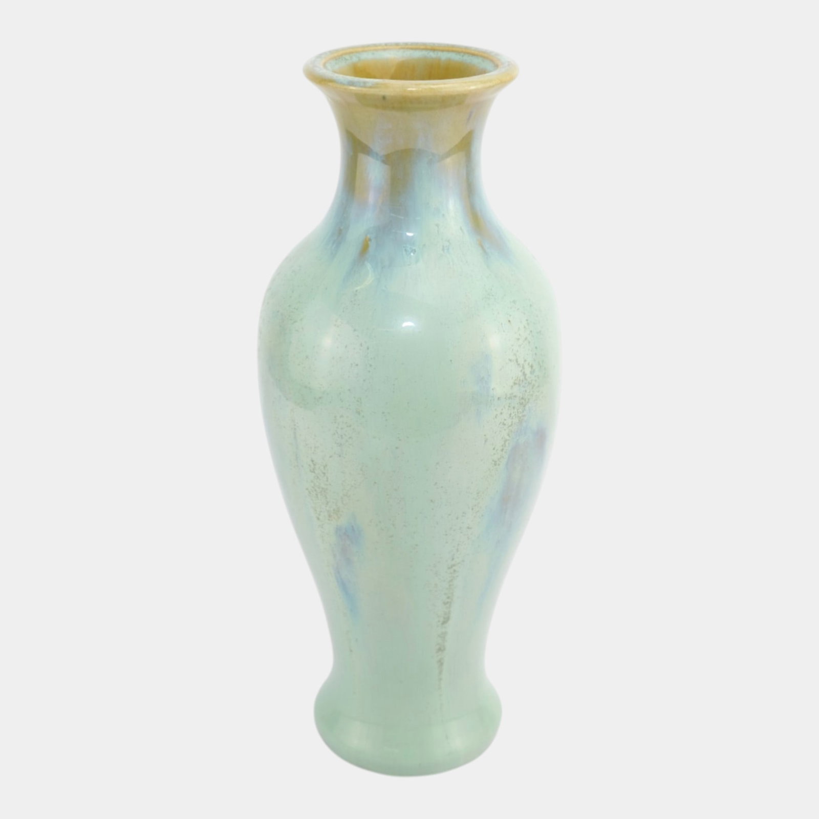 Fulper 1917-1927 Arts And Crafts Pottery Green Blue Flambe Ceramic Baluster Vase - 4