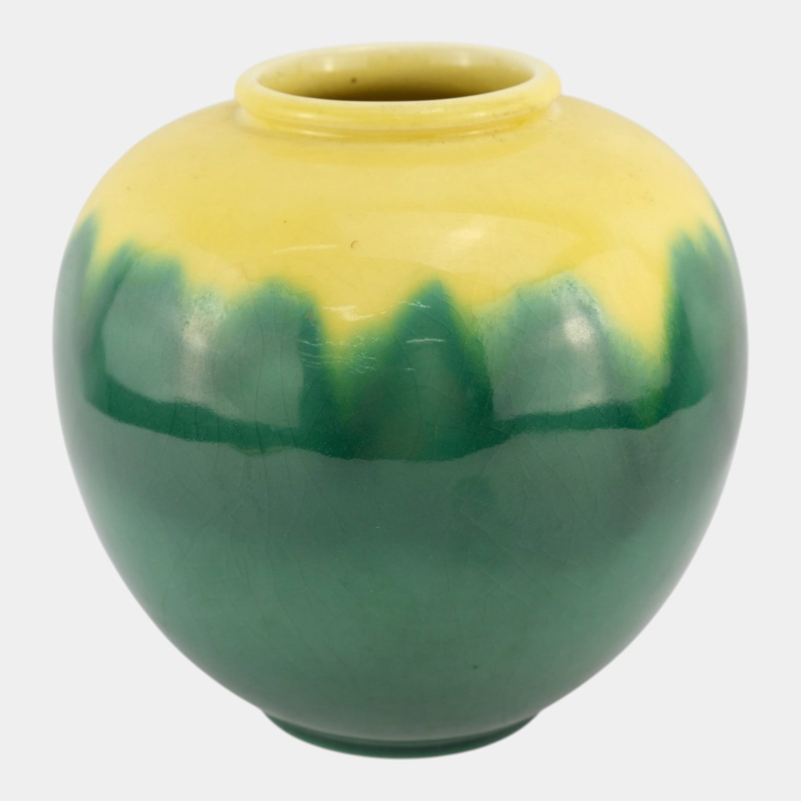 Rookwood 1949 Mid Century Modern Art Pottery Yellow And Green Ceramic Vase 6204C (1 of 6)