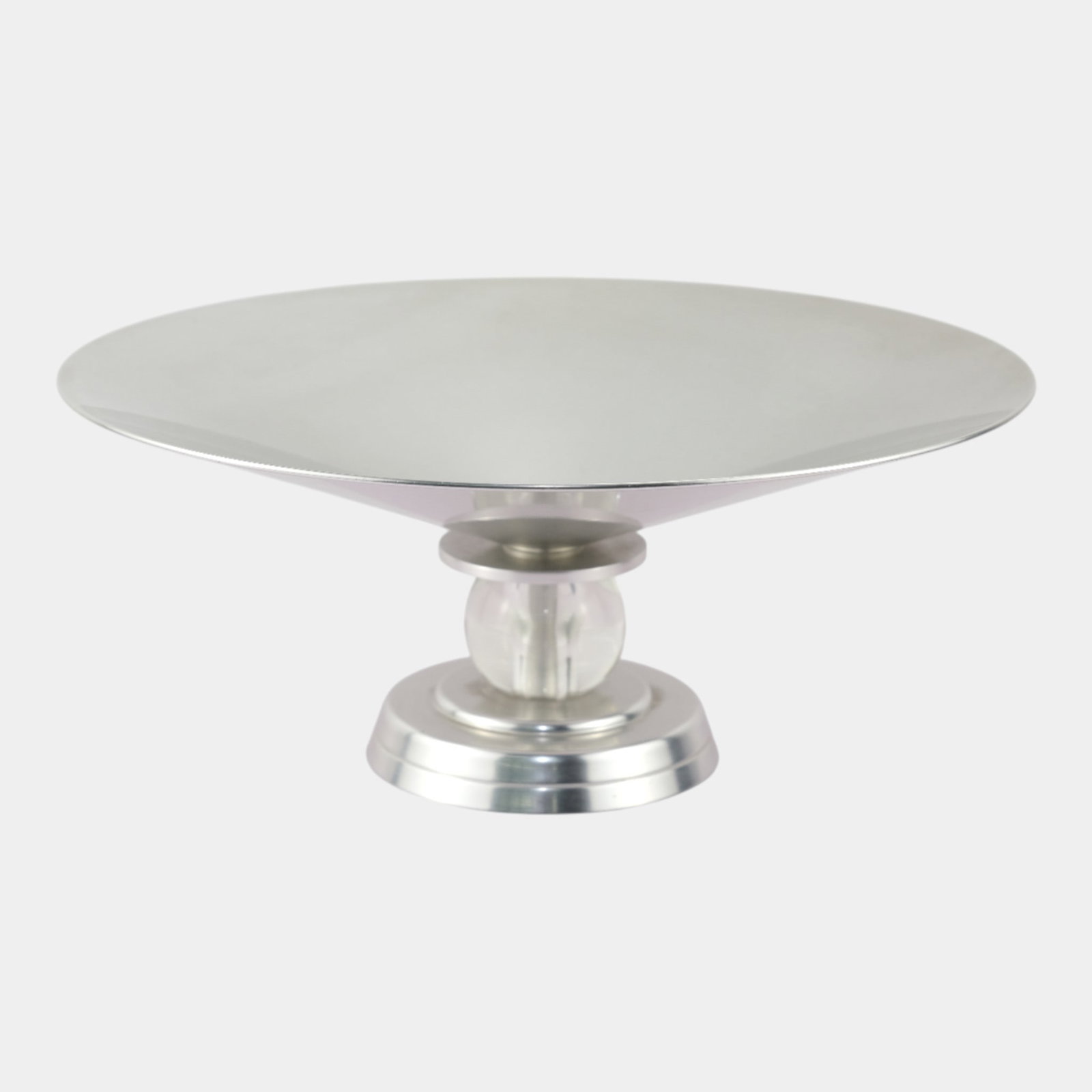 Lurelle Guild For Kensington 1934 Art Deco Stratford Aluminum & Glass Ball Compote (1 of 7)