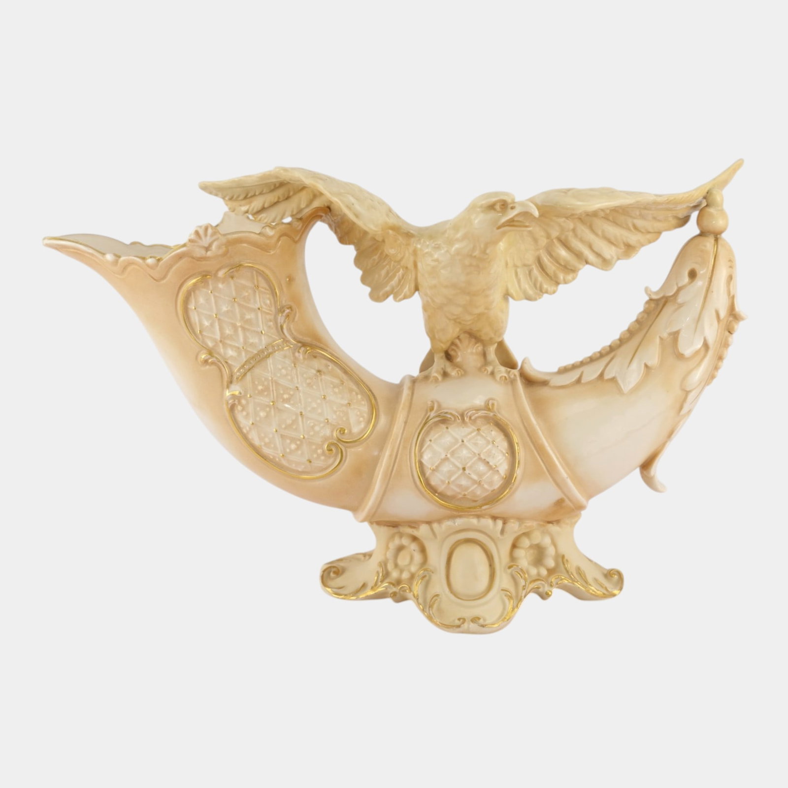 Royal Rudolstadt 19th Century Germany Eagle Perched On Cornucopia Art Pottery Vase (1 of 7)