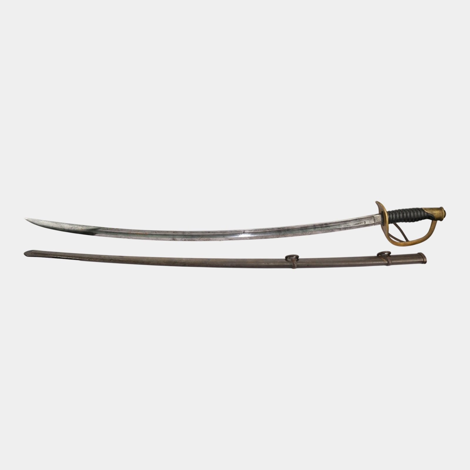 Ames Manufacturing Company 1864 Civil War Union Calvary Brass Hilt Saber Sword With Sheath (1 of 5)