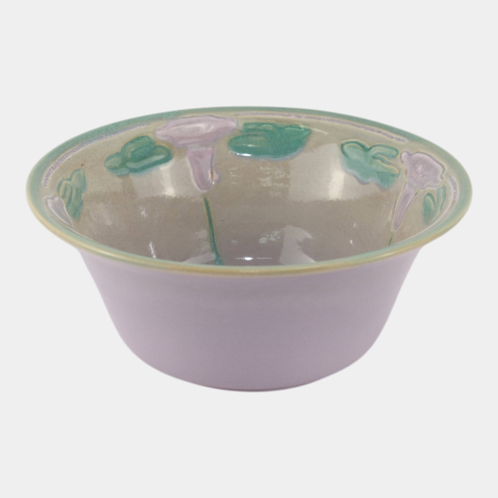 North Dakota School of Mines UND Vintage Pottery Purple Floral Ceramic Bowl (1 of 7)