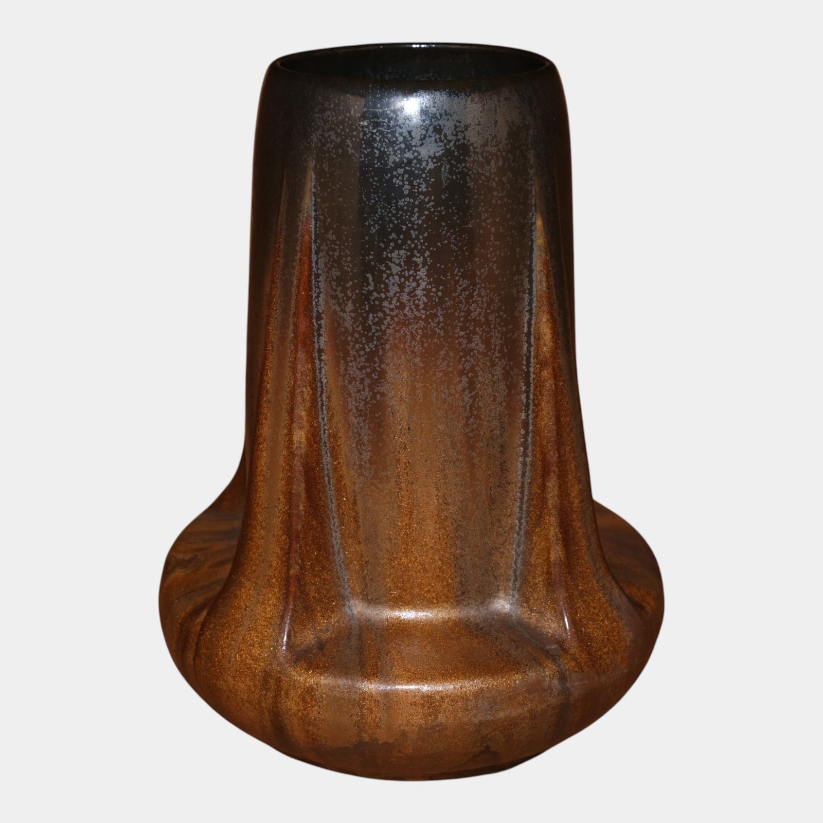 Fulper 1917-1927 Arts And Crafts Pottery Copper Dust Crystalline Large Buttressed 13" Vase 47 (1 of 7)