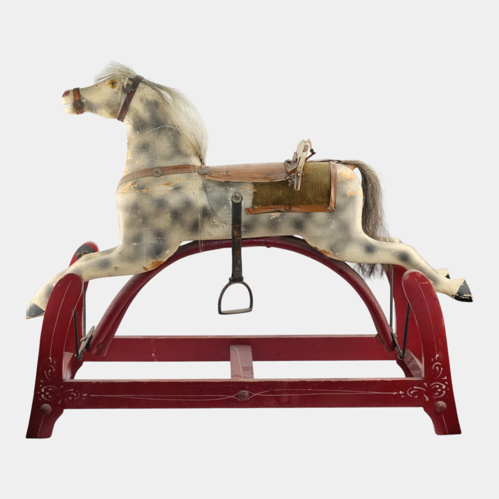 Whitney Reed Corp 1898-1925 Massachusetts Childrens Gliding Rocking Horse With Saddle & Stirrups (1 of 7)