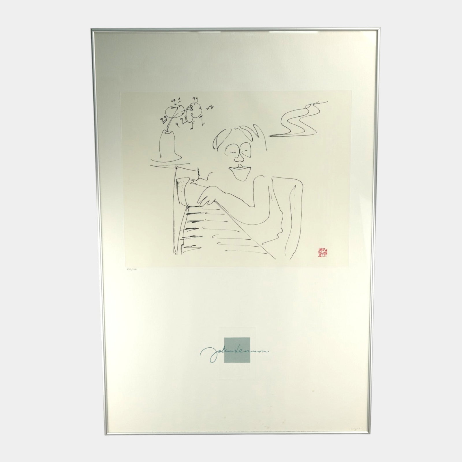 After John Lennon (British, 1940-180) "Baby Grand" 5000 Print Run Framed Lithograph Print (1 of 7)