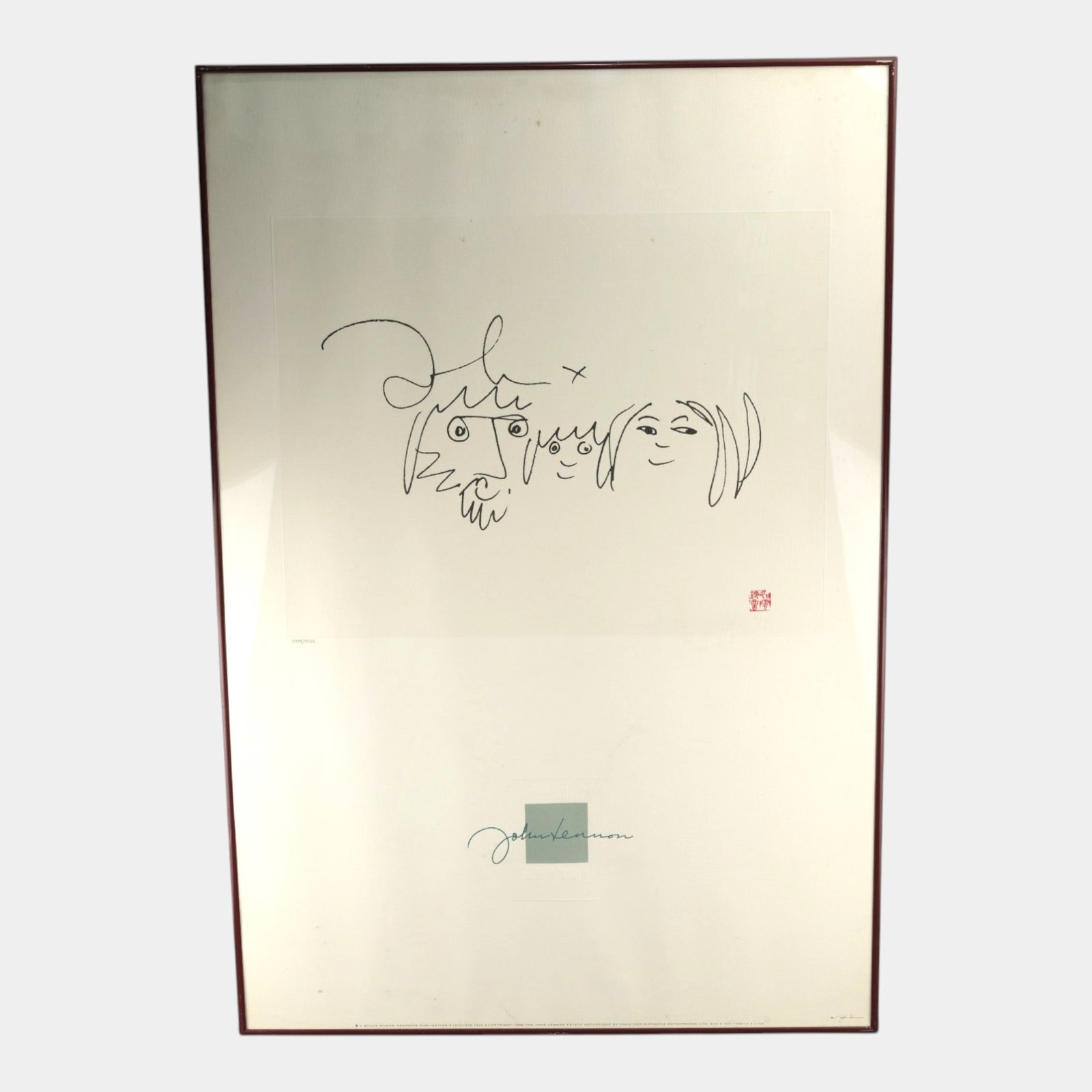 After John Lennon (British, 1940-180) "The Family" 5000 Print Run Framed Lithograph Print (1 of 7)