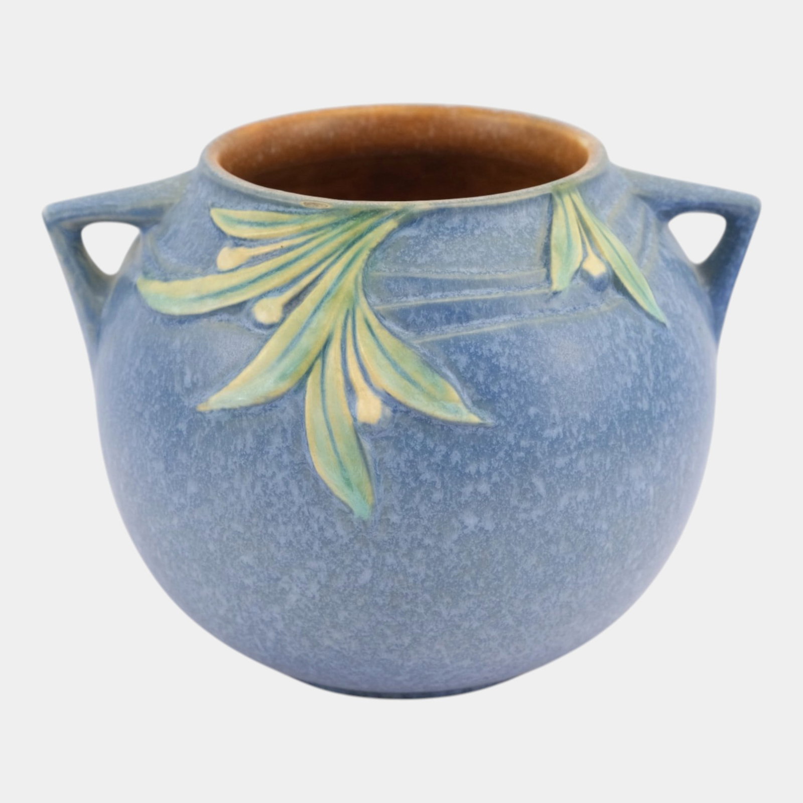 Roseville Velmoss II Blue 1935 Vintage Art Deco Pottery Ceramic Bowl Vase 265-6 (1 of 7)