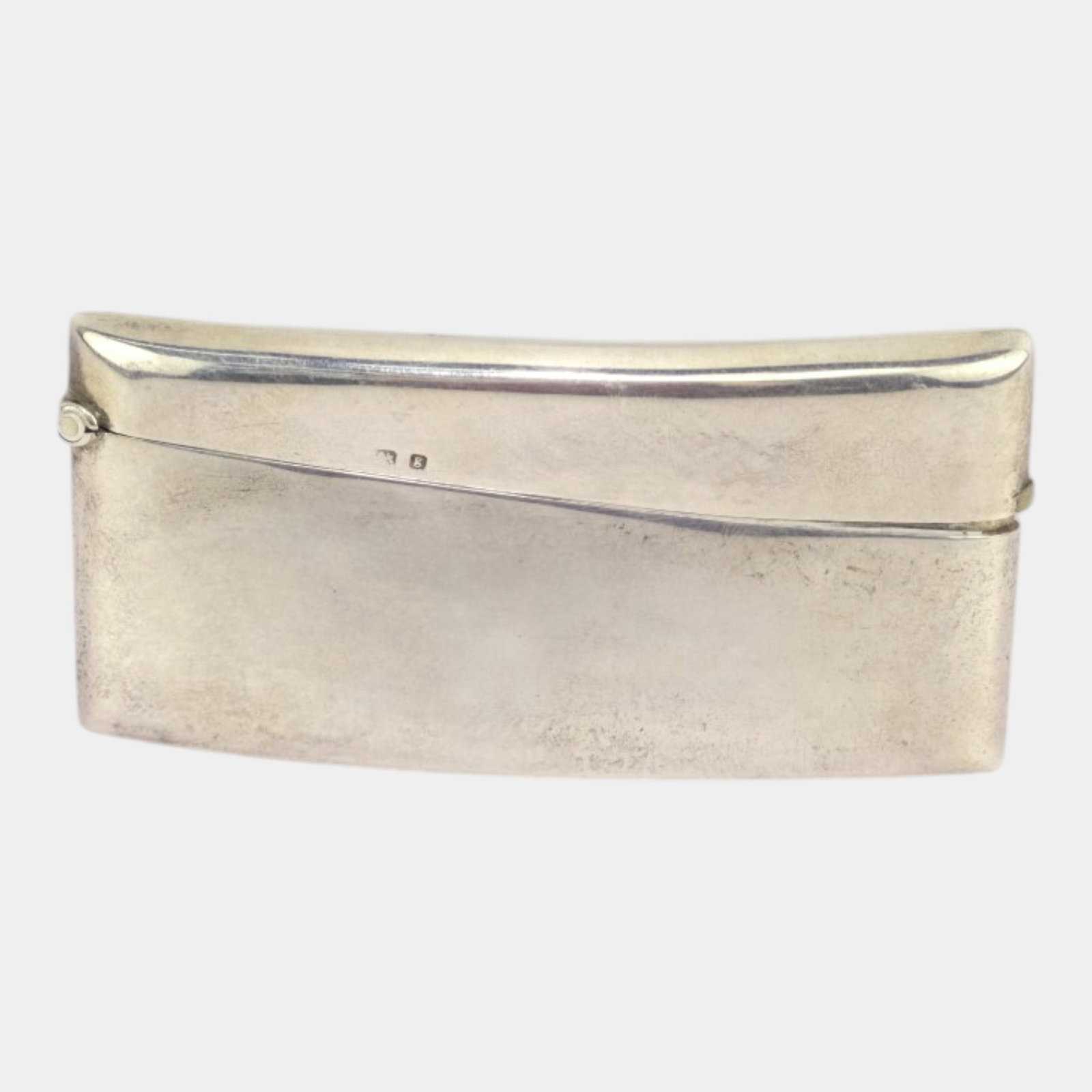 English 1900s Sterling Silver 925 Curved Body Hinged Calling Card Case Fully Hallmarked (1 of 9)