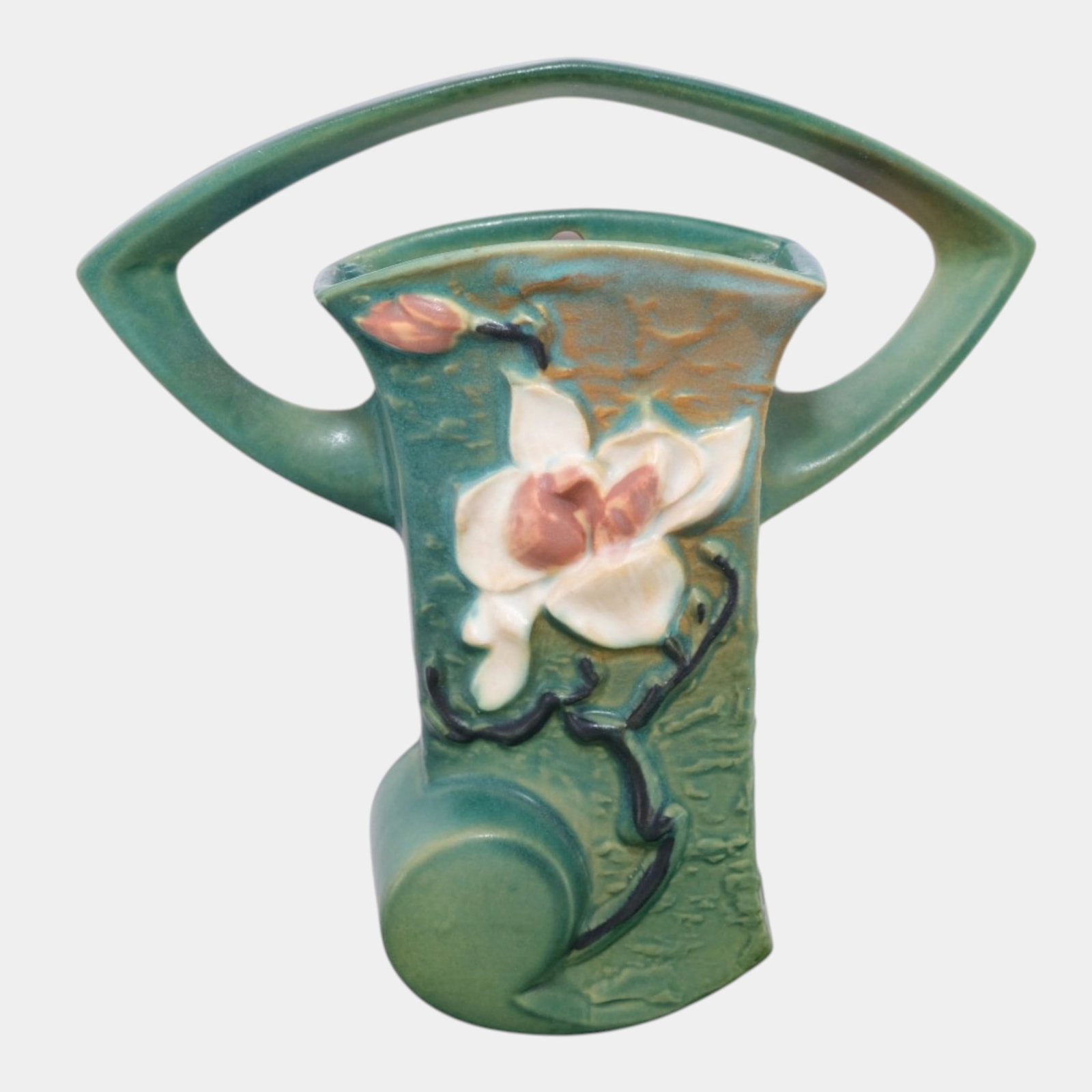 Roseville Magnolia Green 1943 Vintage Art Pottery Ceramic Wall Pocket 1294-8 (1 of 6)