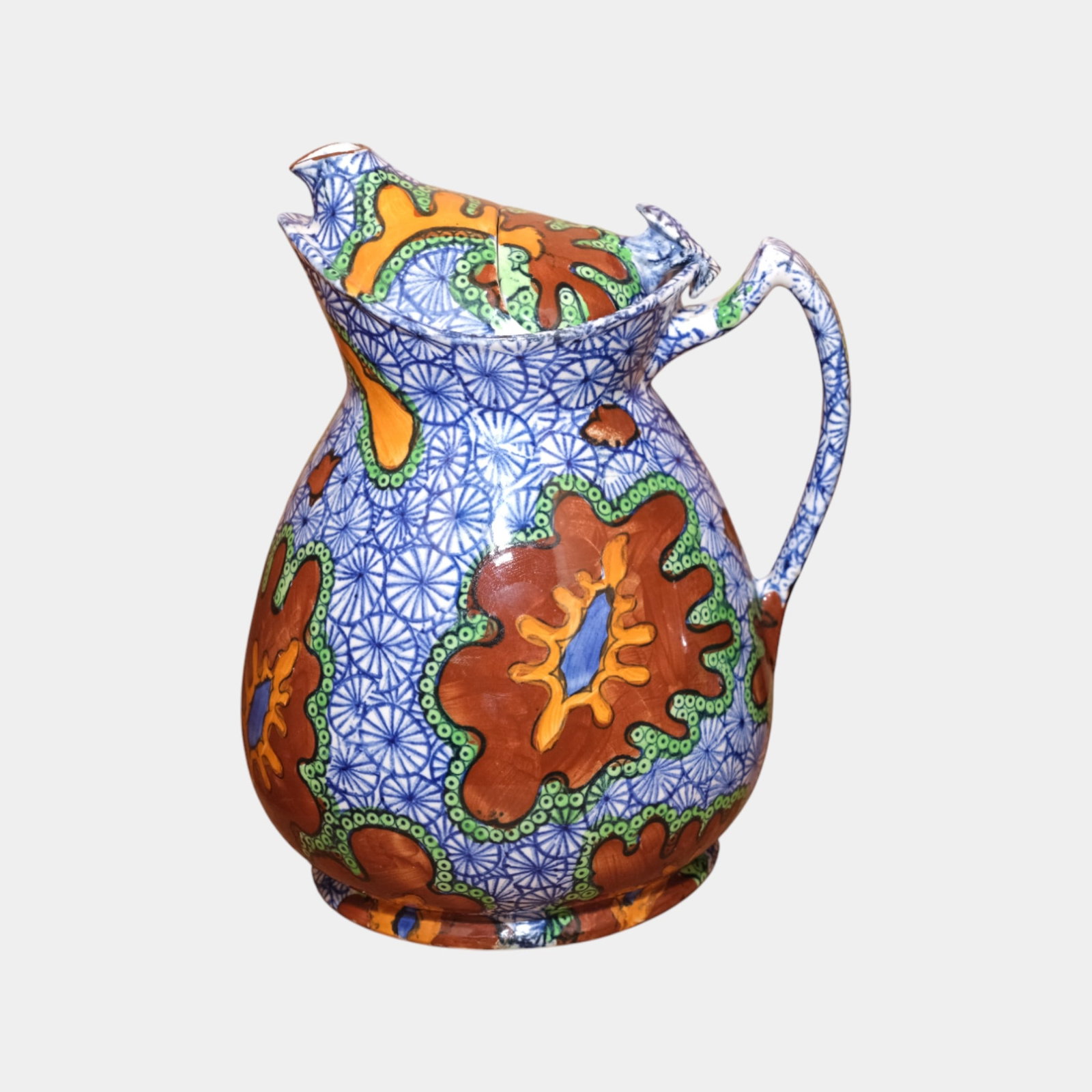 Charlotte Rhead For Benares Bursley Ware English Art Deco Pottery Floral Pitcher (1 of 6)