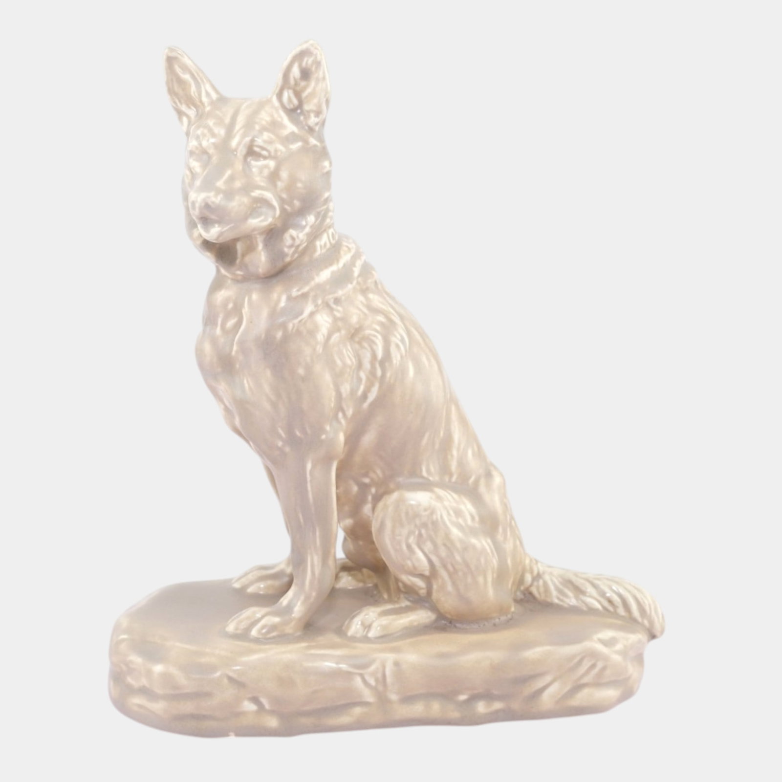 Mosaic Tile Company Art Pottery Matte Brown German Shepard Dog Figurine Statue (1 of 6)