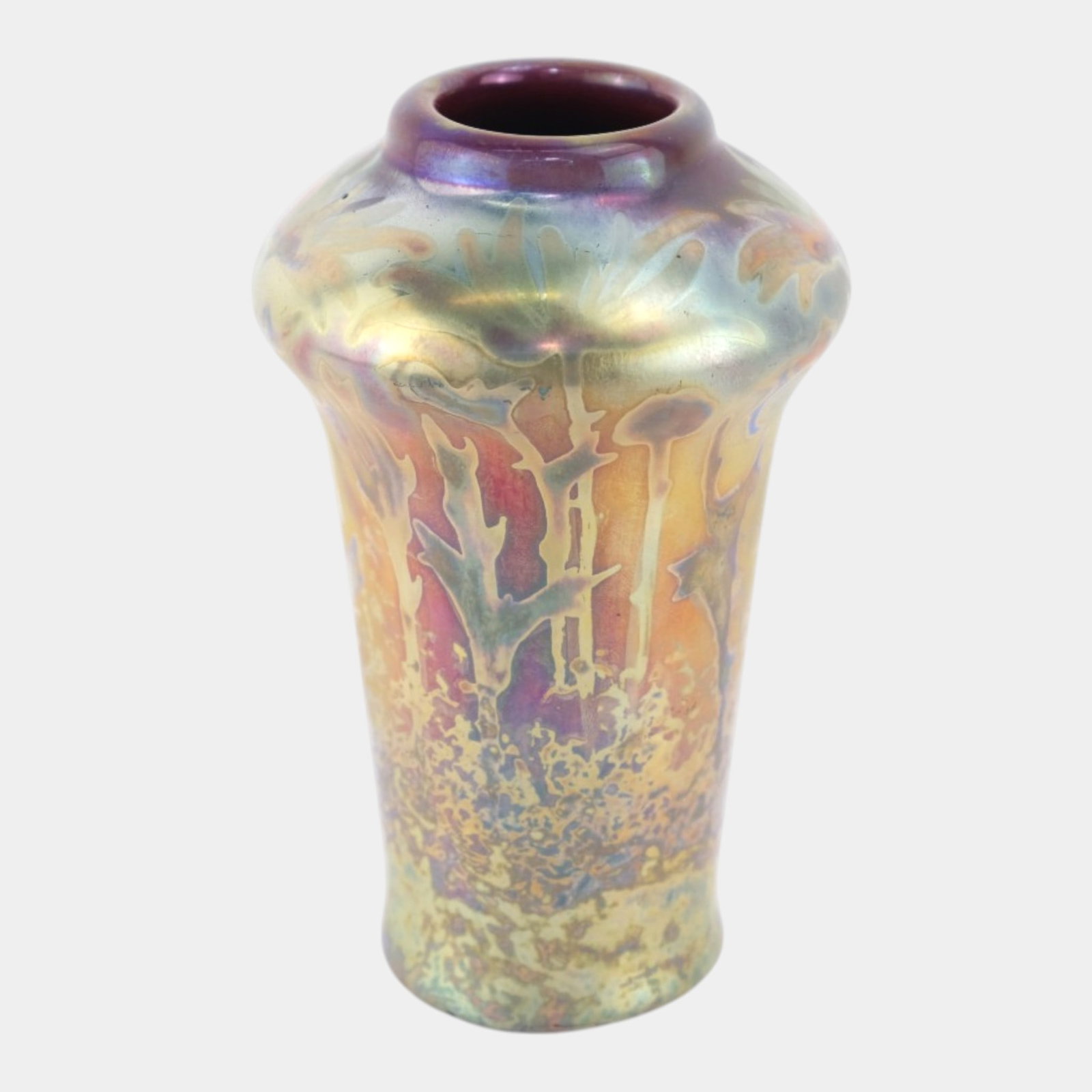 Weller Sicard 1902-07 Art Nouveau Pottery Iridescent Luster Floral Vase (1 of 8)