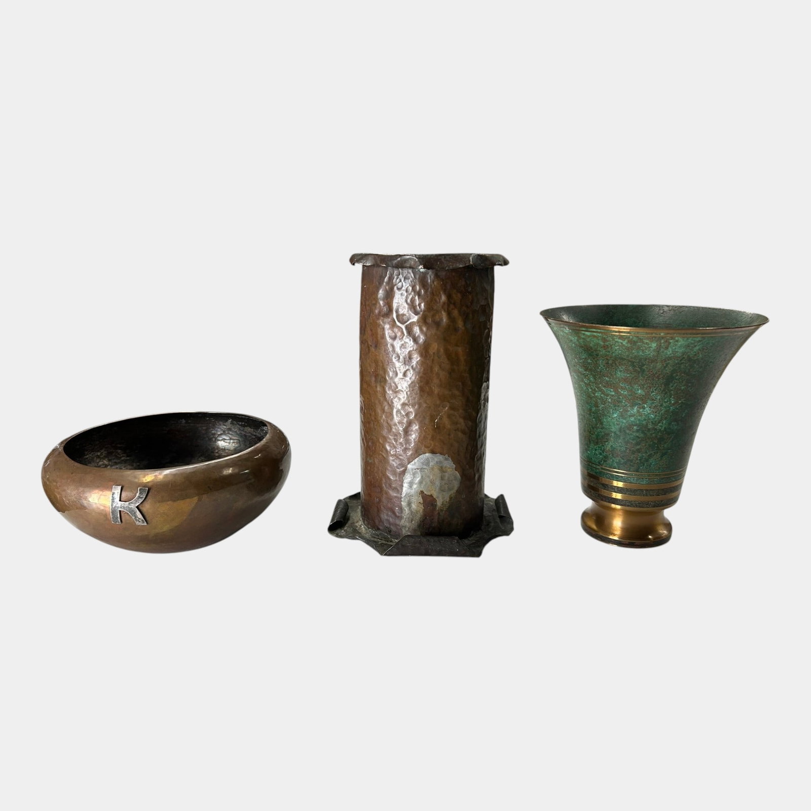 Carl Sorensen, Kalo, And Other Bronze & Copper Arts And Crafts Patinated Vases And Bowl (1 of 8)