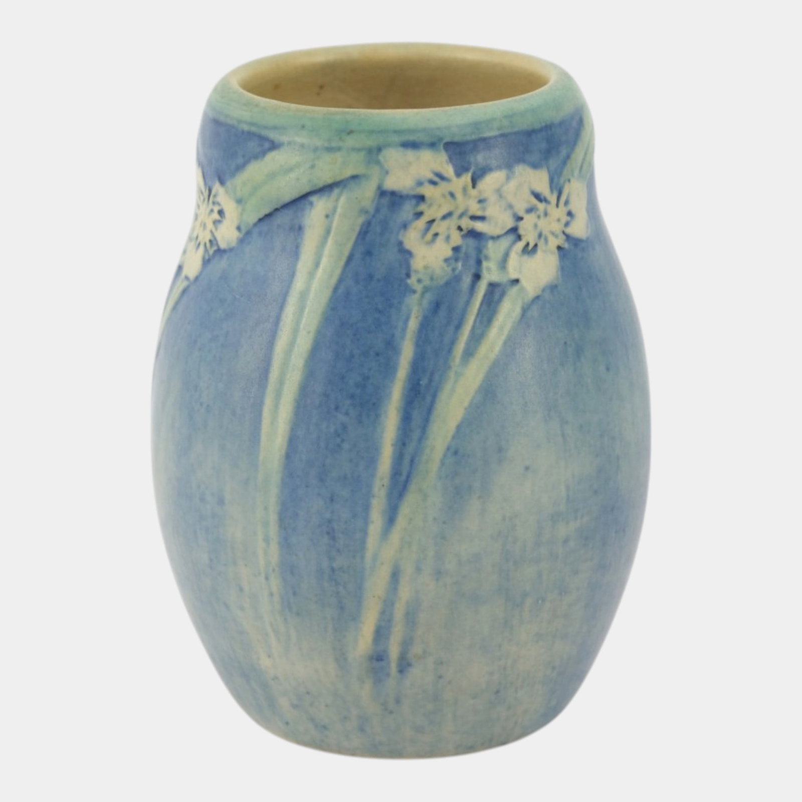 Newcomb College 1920 Vintage Arts and Crafts Pottery Floral Ceramic Vase Henrietta Baily - 2