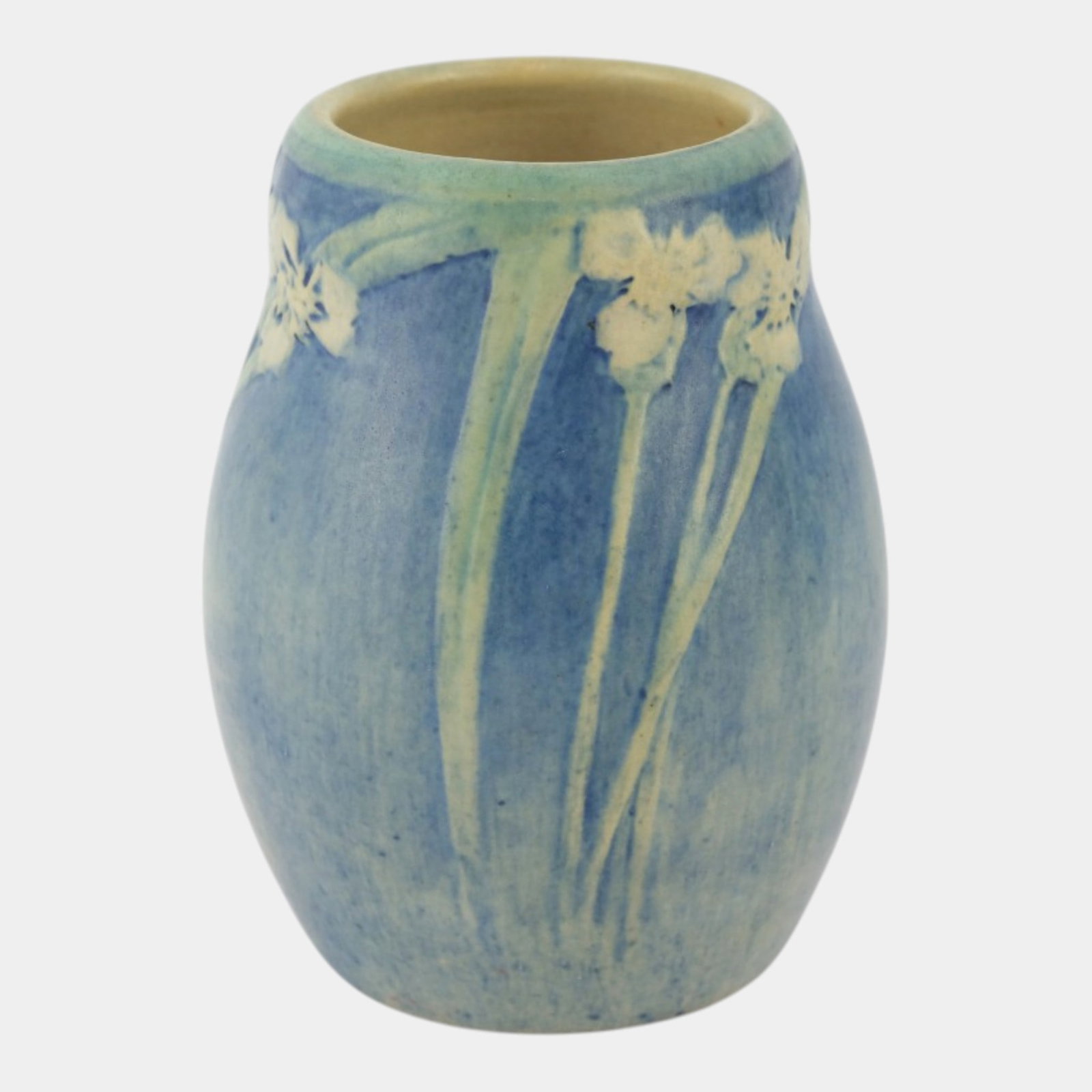 Newcomb College 1920 Vintage Arts and Crafts Pottery Floral Ceramic Vase Henrietta Baily - 3