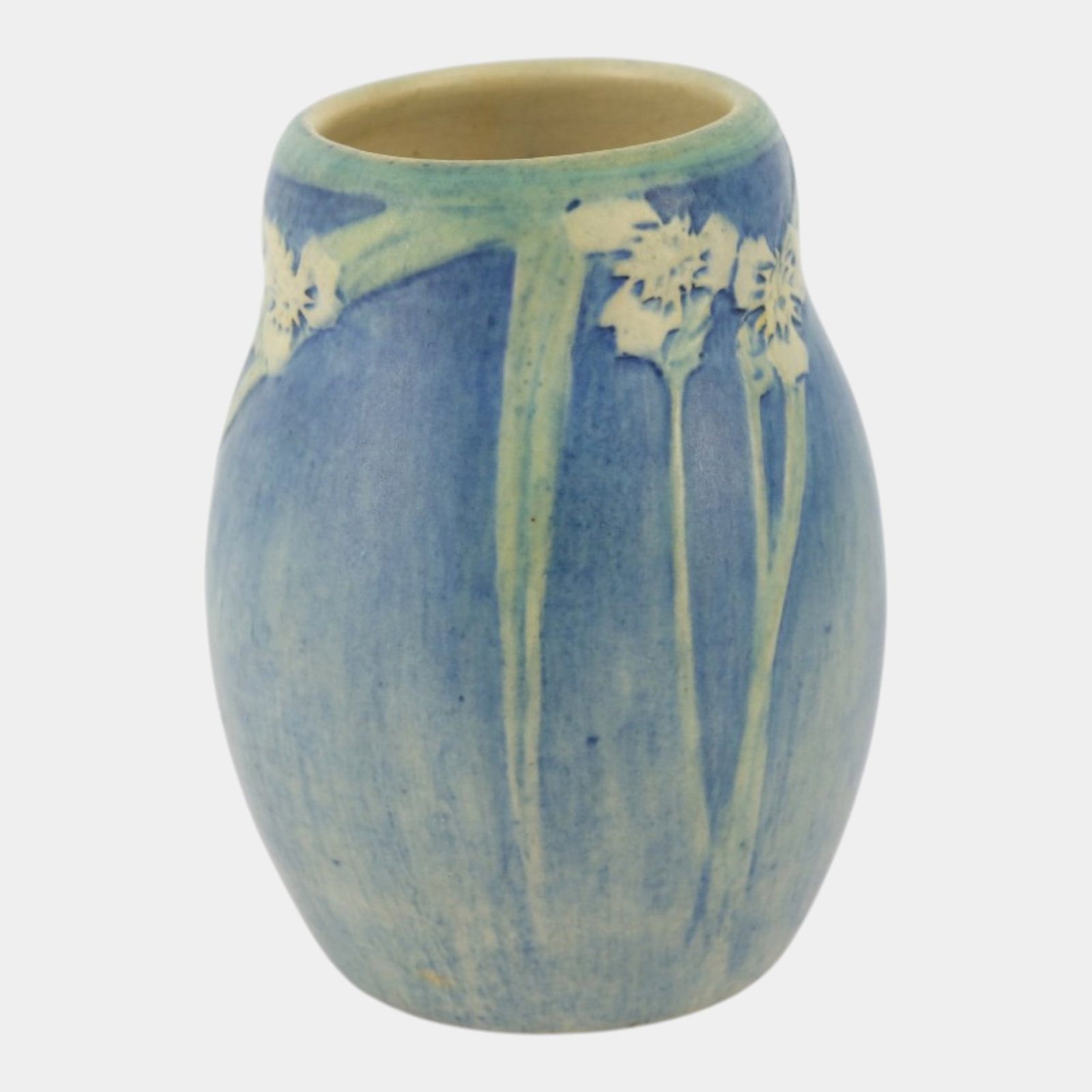 Newcomb College 1920 Vintage Arts and Crafts Pottery Floral Ceramic Vase Henrietta Baily - 4