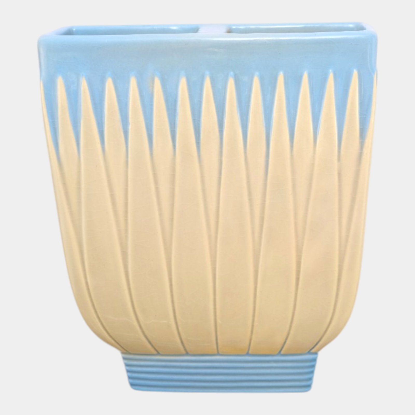 Roseville Lotus Blue 1952 Mid Century Modern Pottery Ceramic Wall Pocket L8-7 (1 of 6)